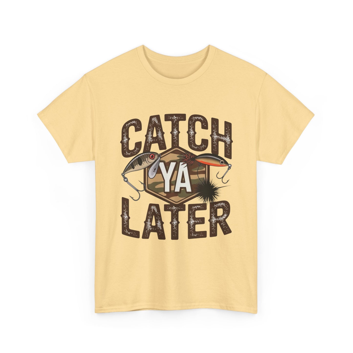 Catch Ya Later Fishing Graphic T Shirt Unisex Heavy Cotton Tee Gift
