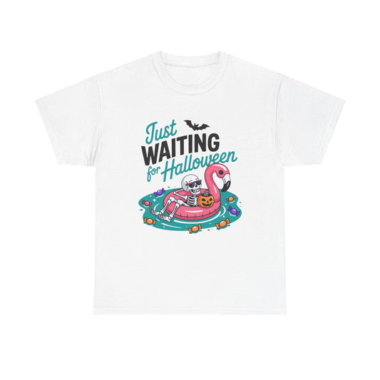 Just Waiting For Halloween Graphic T-Shirt Men's Women's Heavy Cotton NEW GIFT