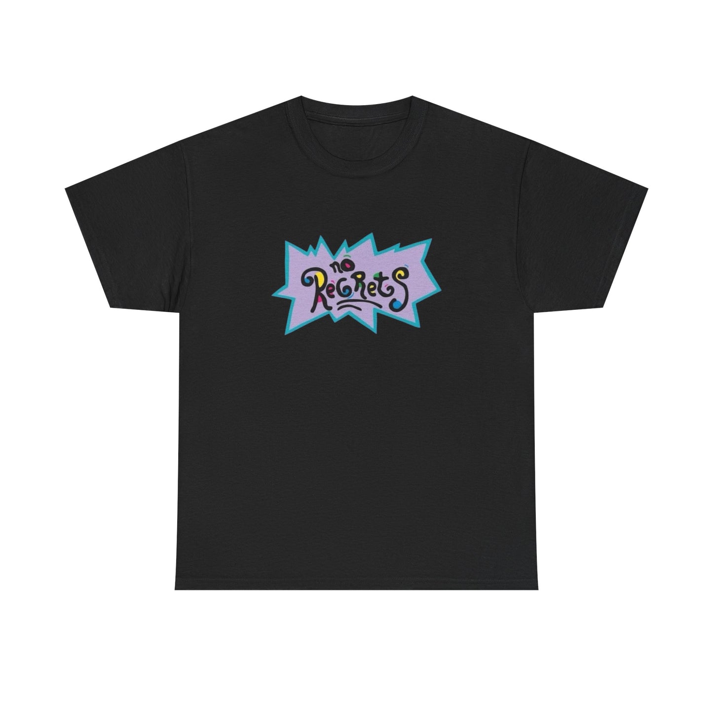 No Regrets Funny 90s Cartoon Graphic T Shirt Unisex Heavy Cotton Tee