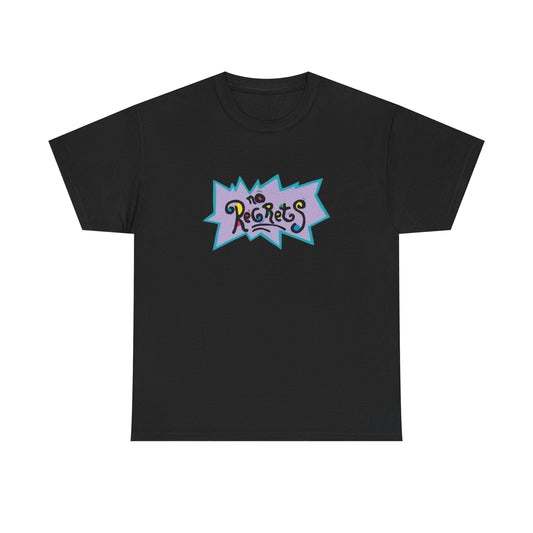 No Regrets Funny 90s Cartoon Graphic T Shirt Unisex Heavy Cotton Tee