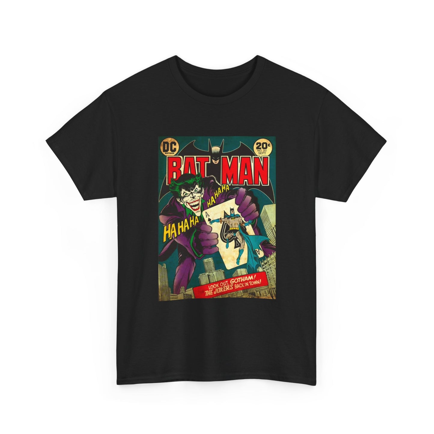 Batman Comic Tshirt Joker movie Vintage comic art book Unisex Heavy Cotton Tee