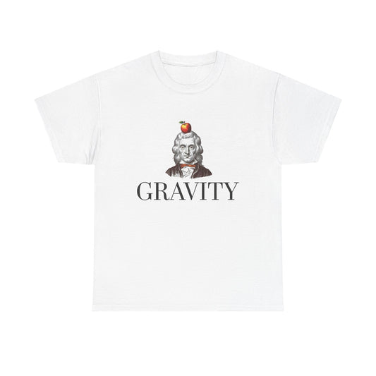 Gravity Sir Issac Newton Funny Graphic T Shirt NEW Unisex Heavy Cotton Tee