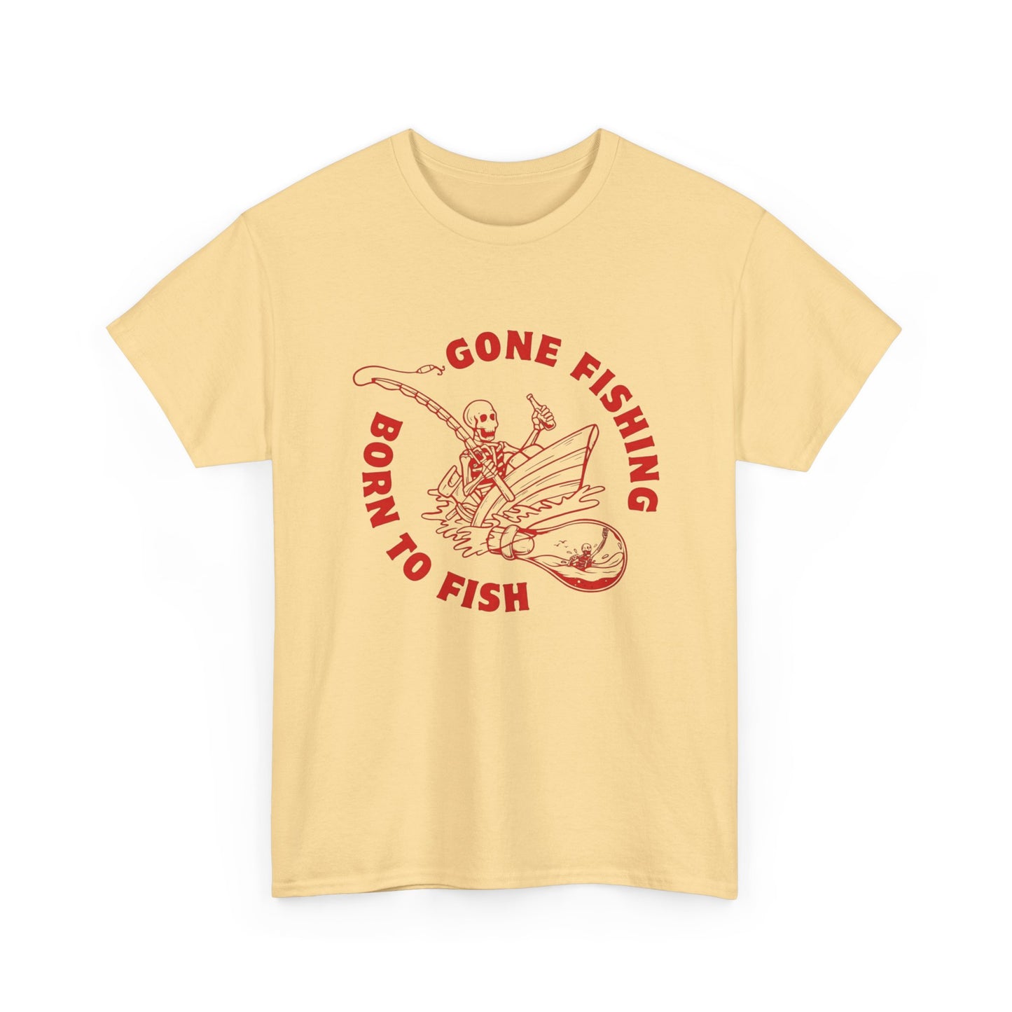 Born To Fish Gone Fishing Graphic T Shirt Unisex Cotton Tee Gift NEW