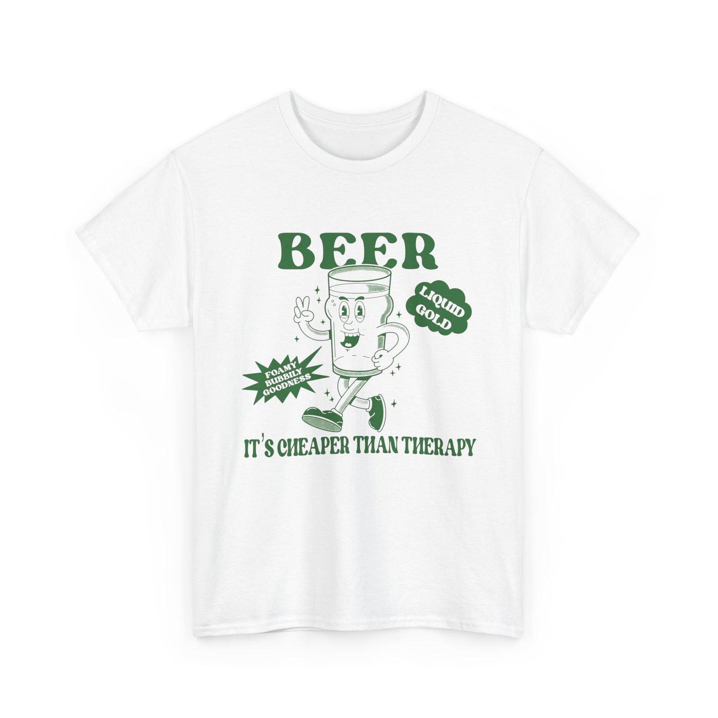 Beer Cheaper Than Therapy Funny Graphic T Shirt ADULT NEW