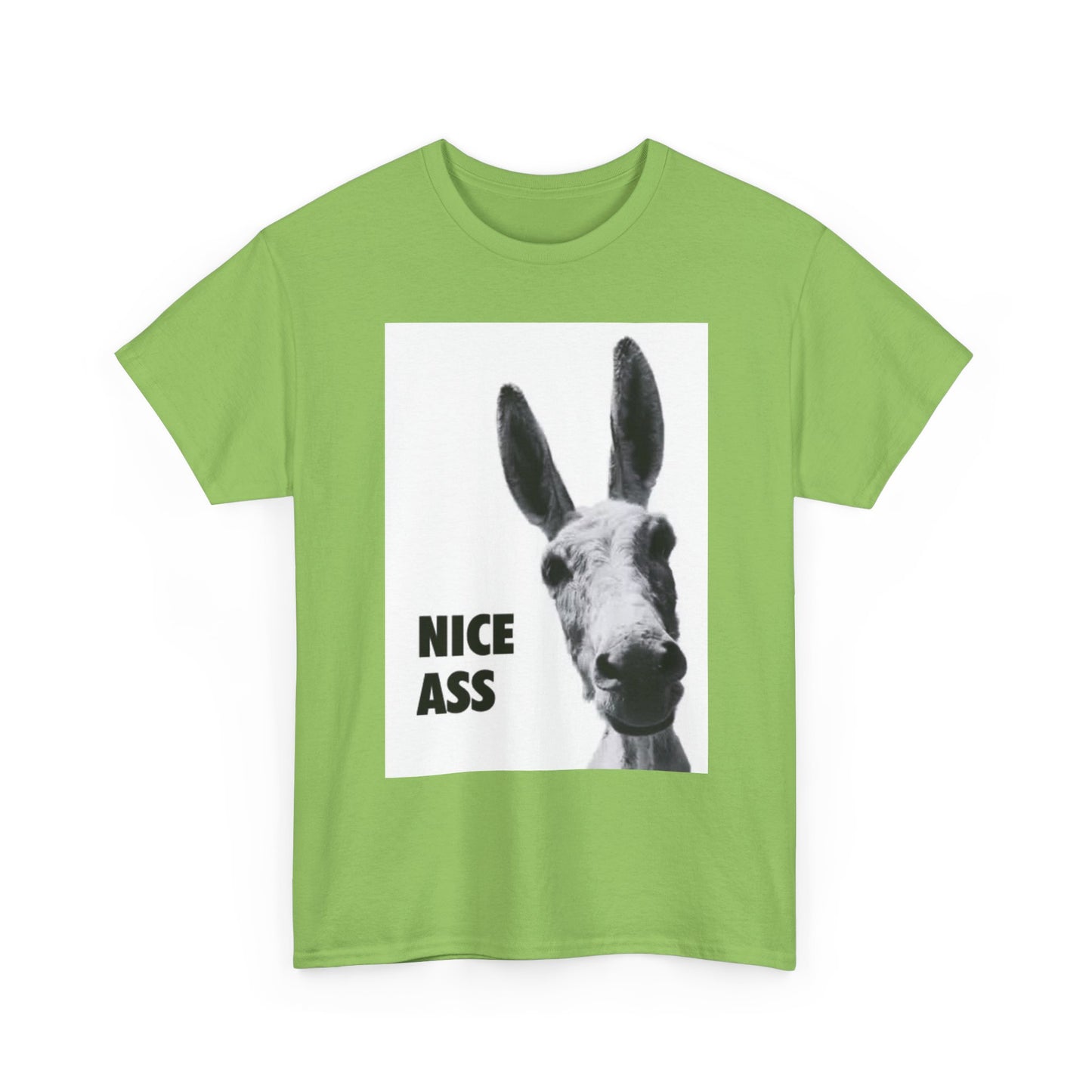 Nice Ass T Shirt Funny Donkey Animal Jokes Comedy Gift Unisex Heavy Cotton Tee