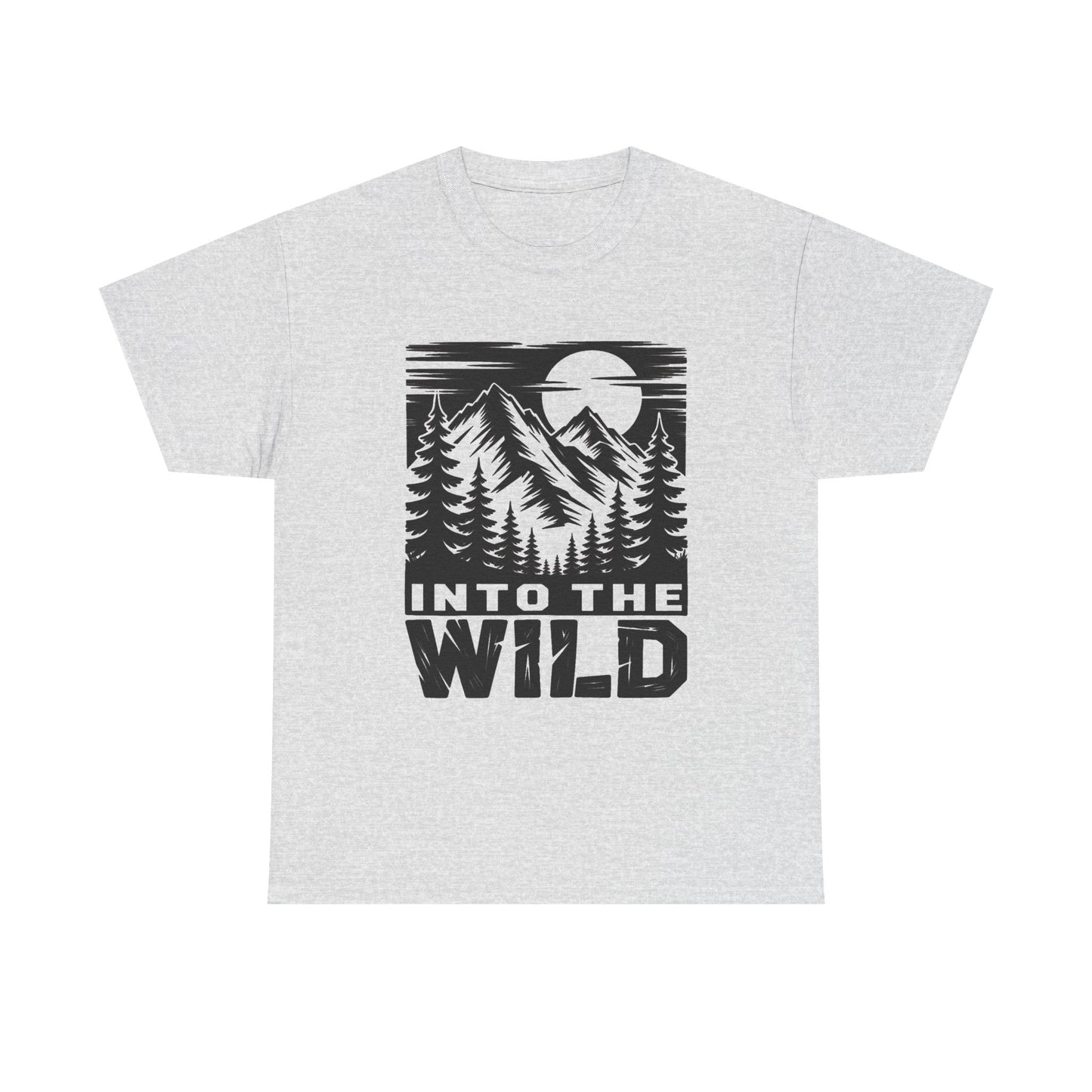 Into The Wild Outdoors Camping Graphic T Shirt Regular Men's Heavy Cotton Tee