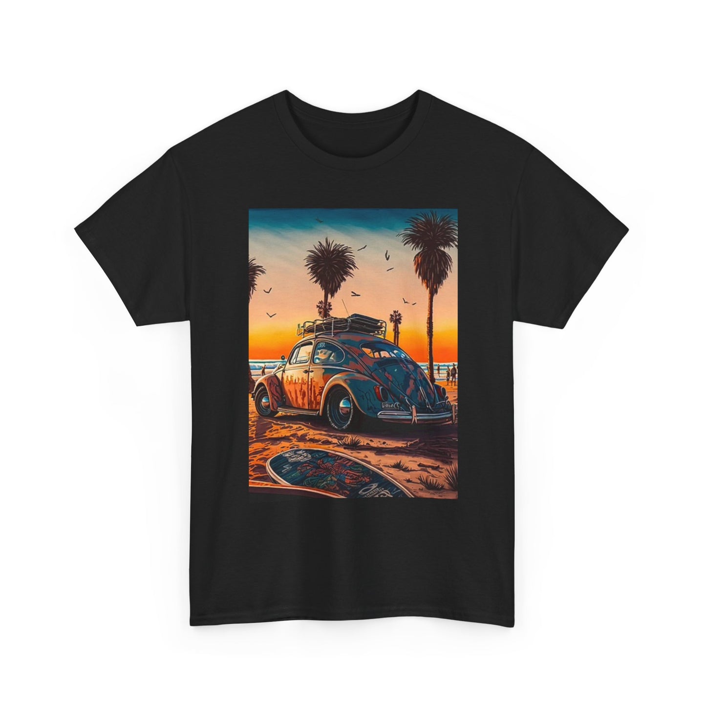 Cali Sunshine Graphic T Shirt Bug Palm Trees Unisex Heavy Cotton Tee