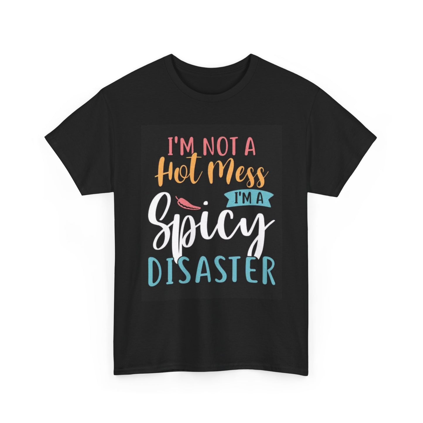Hot Mess Funny Graphic T Shirt Girly Gift Retro Unisex Heavy Cotton Tee