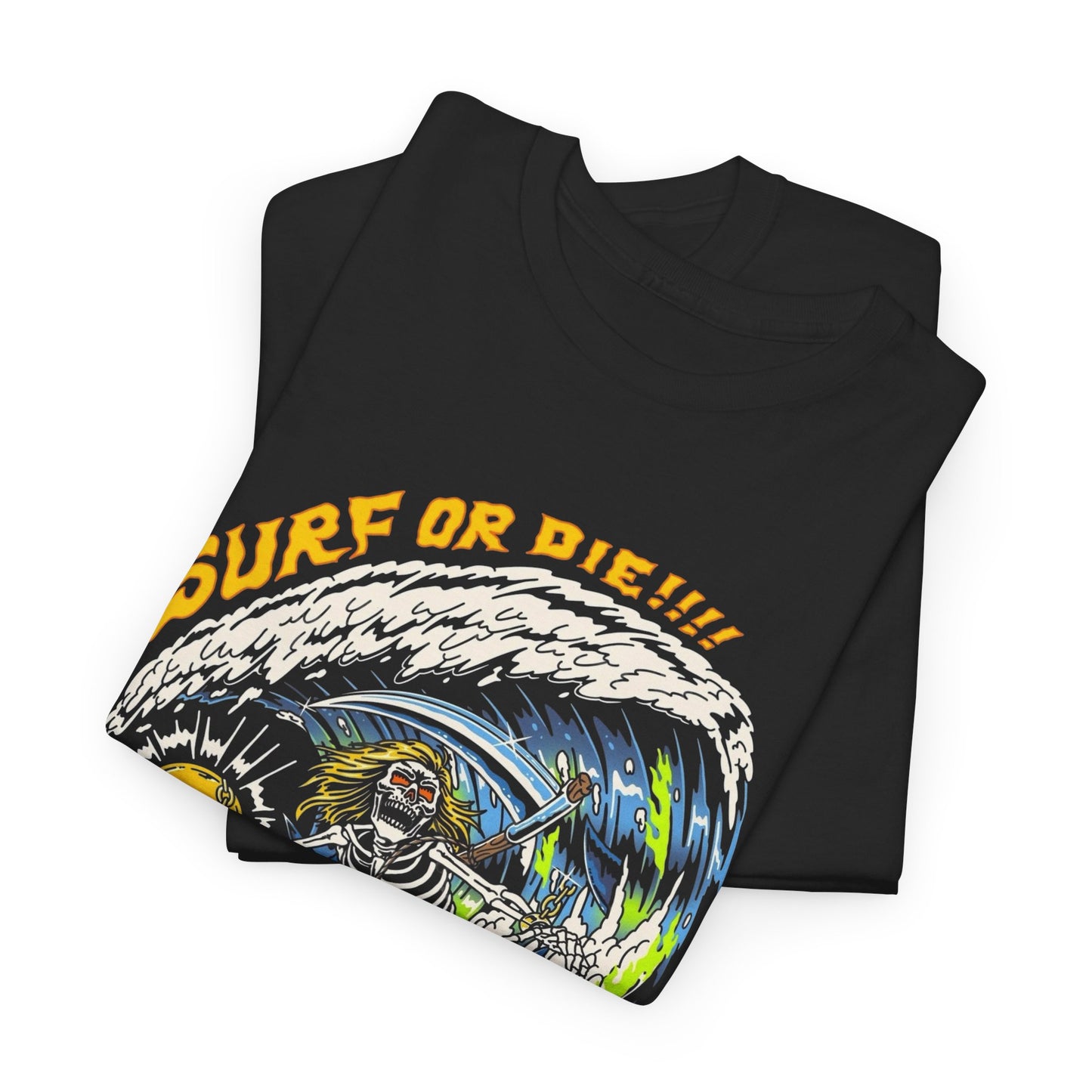 Surf Or Die Graphic T Shirt NEW ADULT Unisex Heavy Cotton Tee