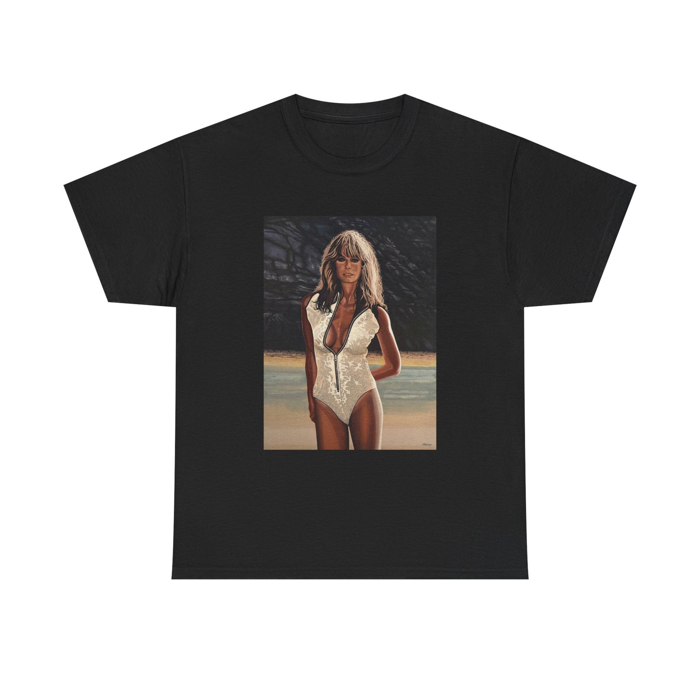 Farrah Fawcett Tshirt Charlies Angels Vintage Model Unisex Heavy Cotton Tee 70s