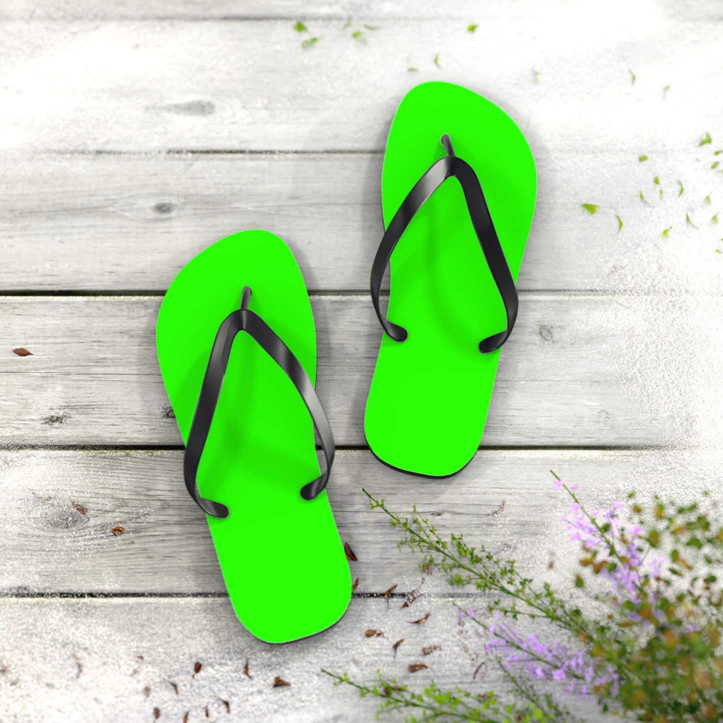 Neon Green Lime Flip Flops, Sandals Slides, Summer Footwear, Brand New