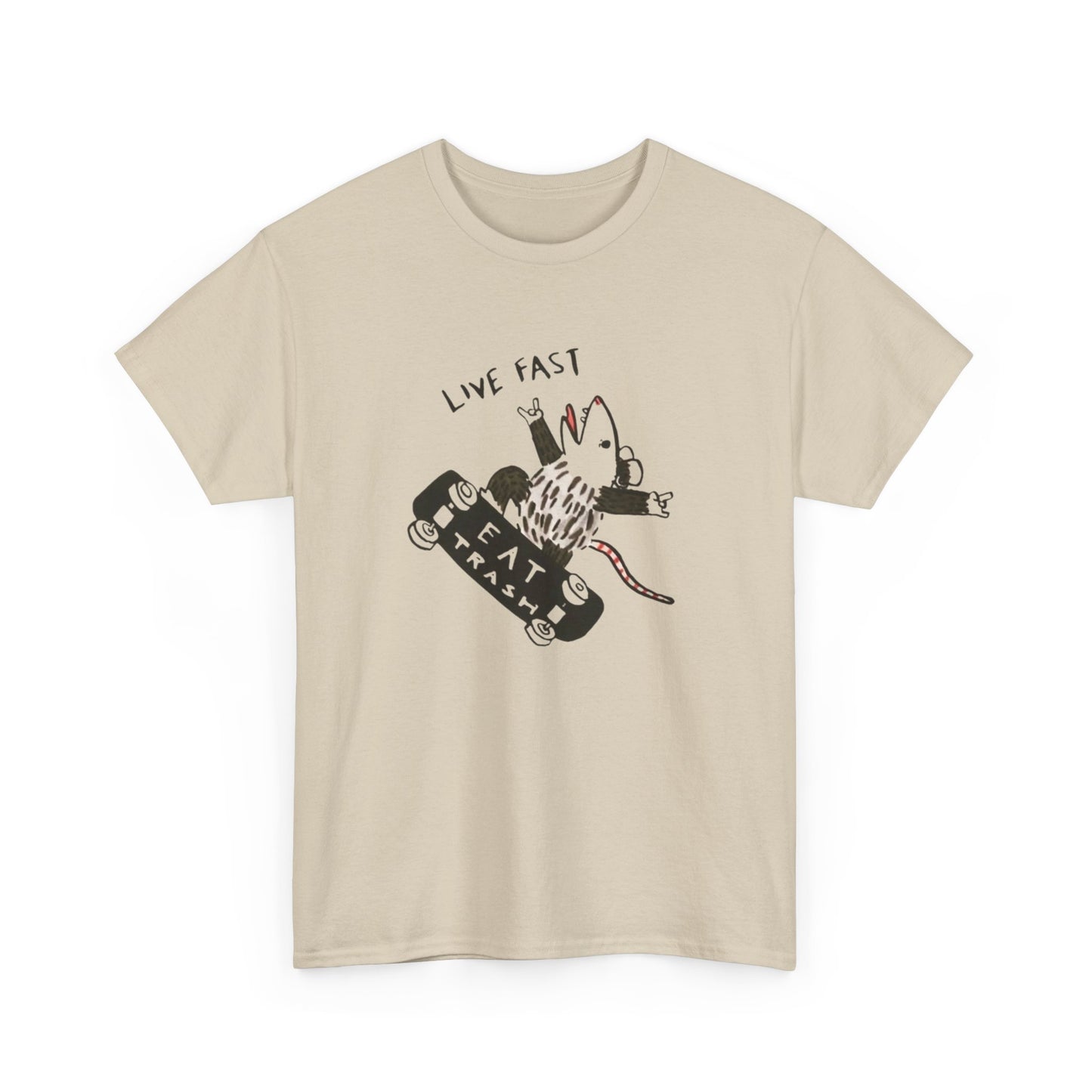Live Fast Eat Trash Graphic T Shirt Unisex Heavy Cotton Tee