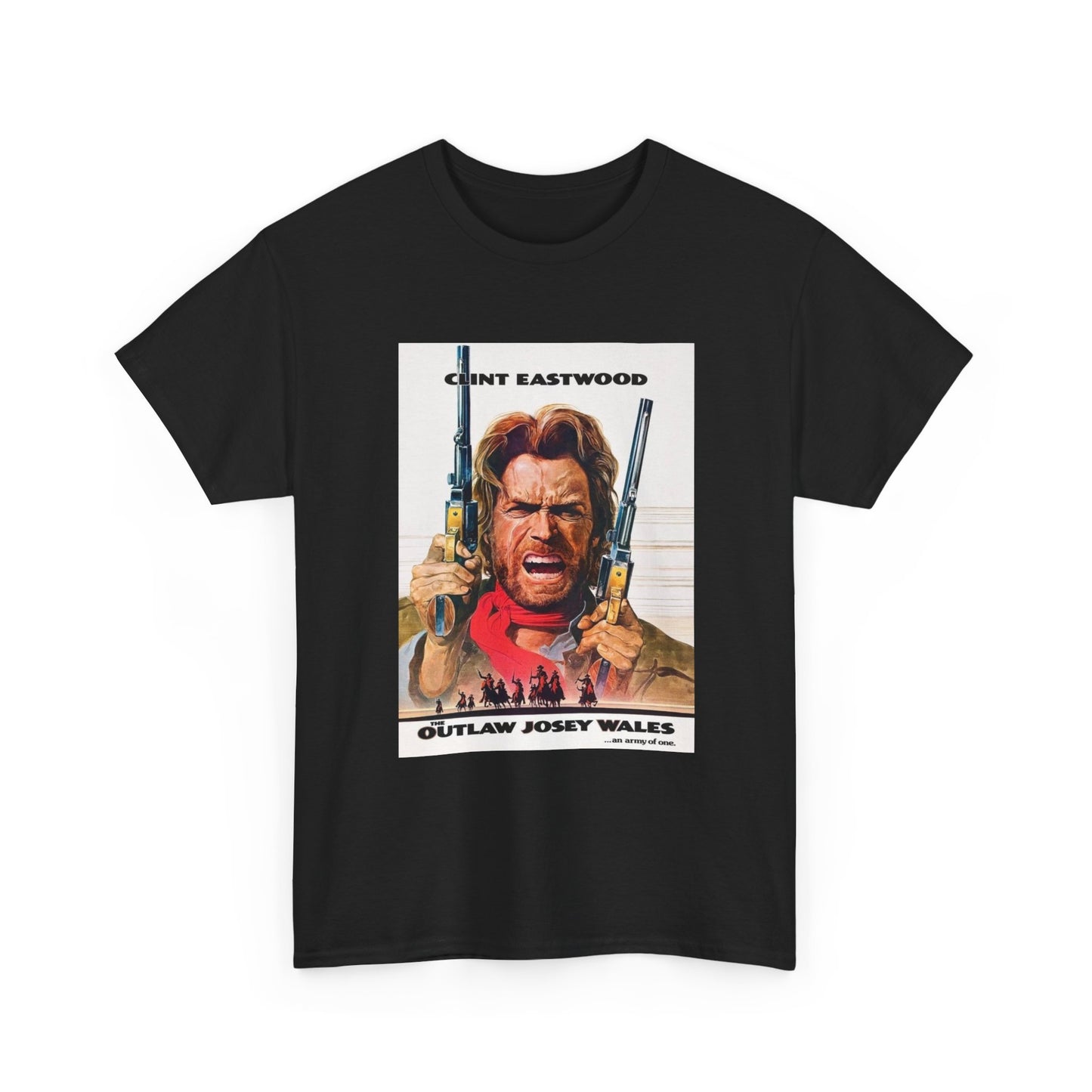 Clint Eastwood Tshirt Outlaw Vintage Movie Poster Josey Wales Unisex Heavy Tee