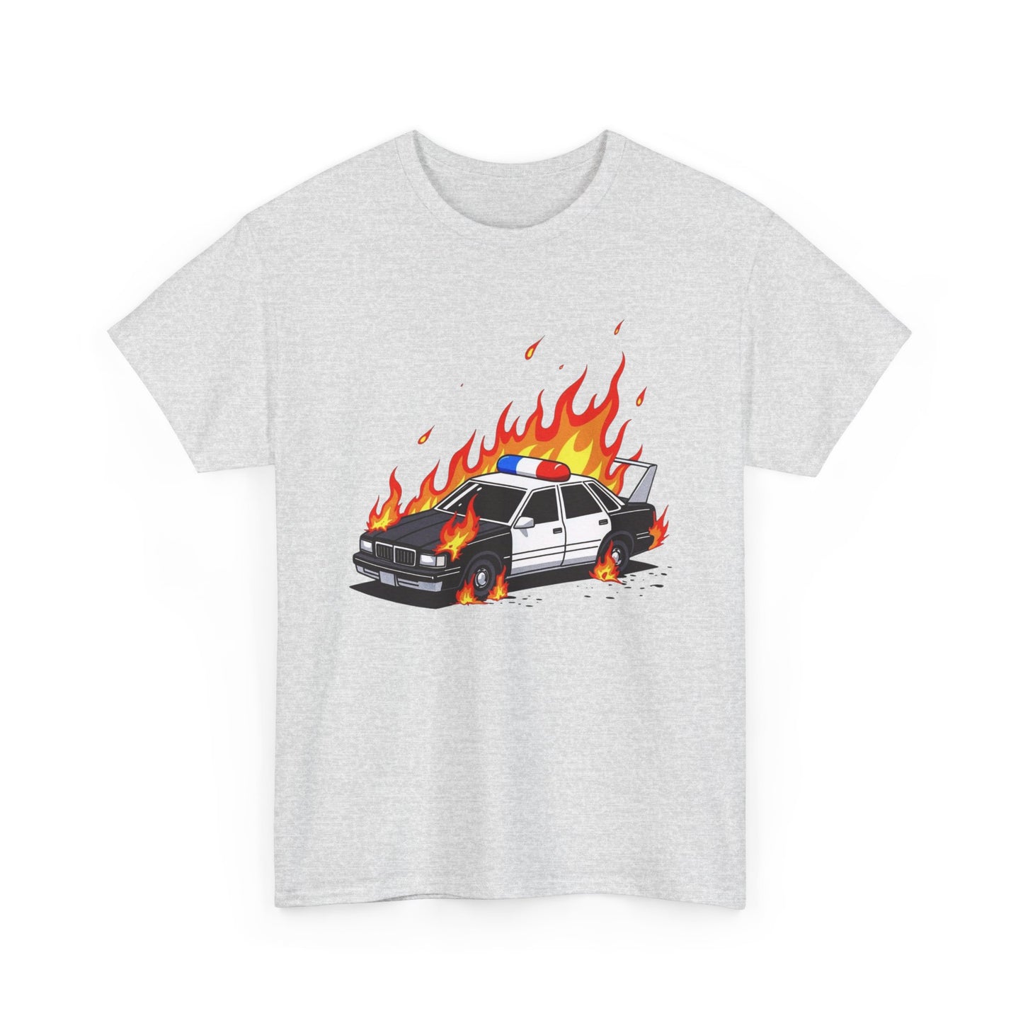 Flaming Cop Car Graphic T Shirt Unisex Gift New AMERICAN VINTAGE