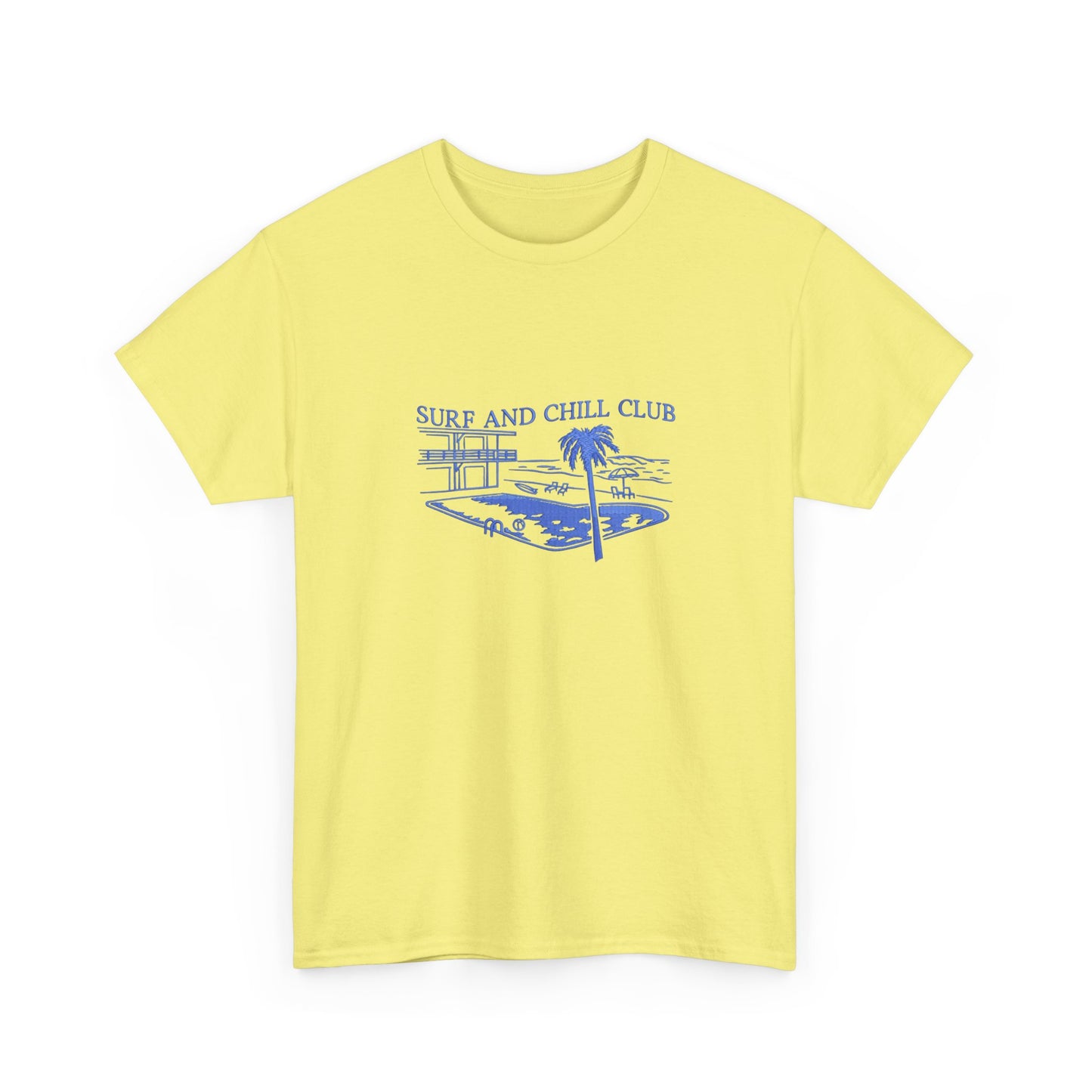 Surf And Chill Club Graphic T Shirt NEW Unisex Heavy Cotton Tee