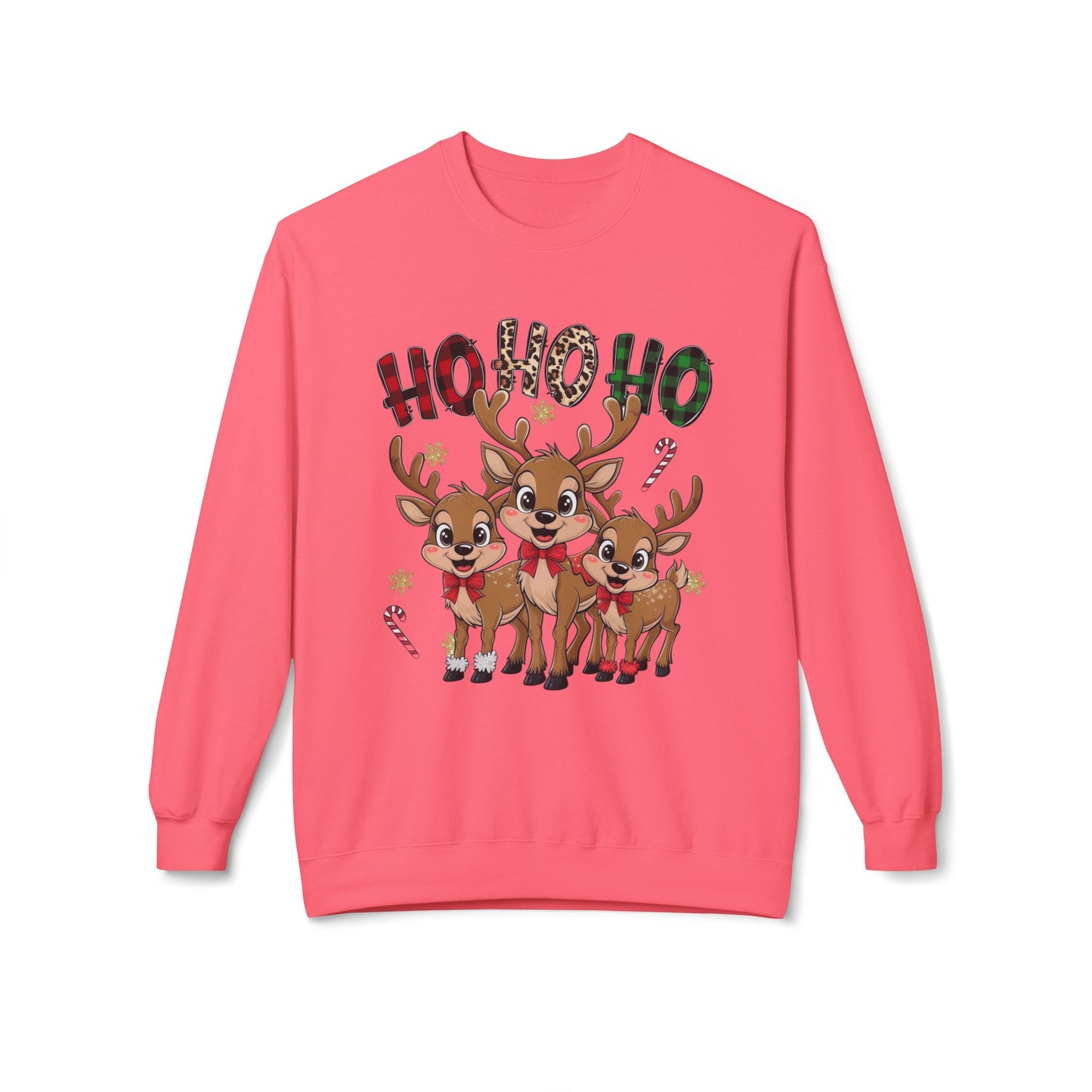 Ho Ho Ho Sweater Christmas Unisex Midweight Softstyle Fleece Crewneck Sweatshirt