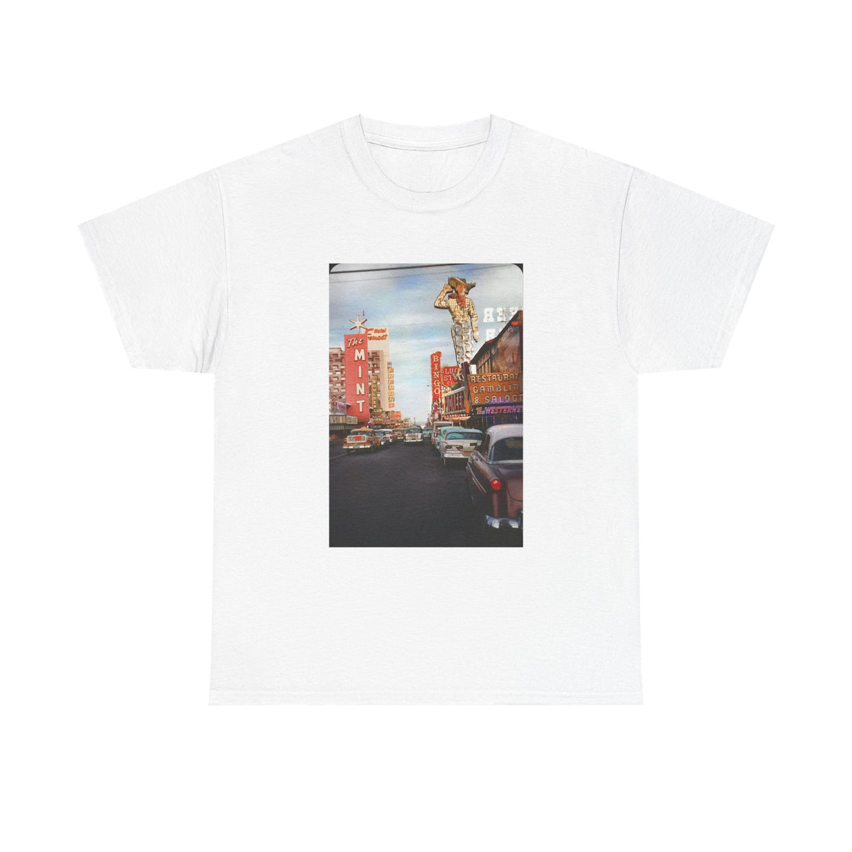 Old Las Vegas Tshirt Vintage Strip Retro Photo Nostalgia Unisex Heavy The Mint