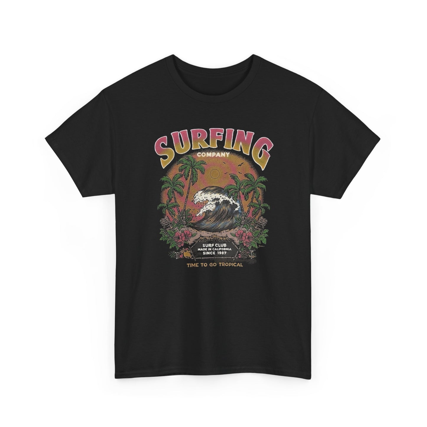 Surfing Company Graphic T Shirt Unisex Heavy Cotton Tee Gift