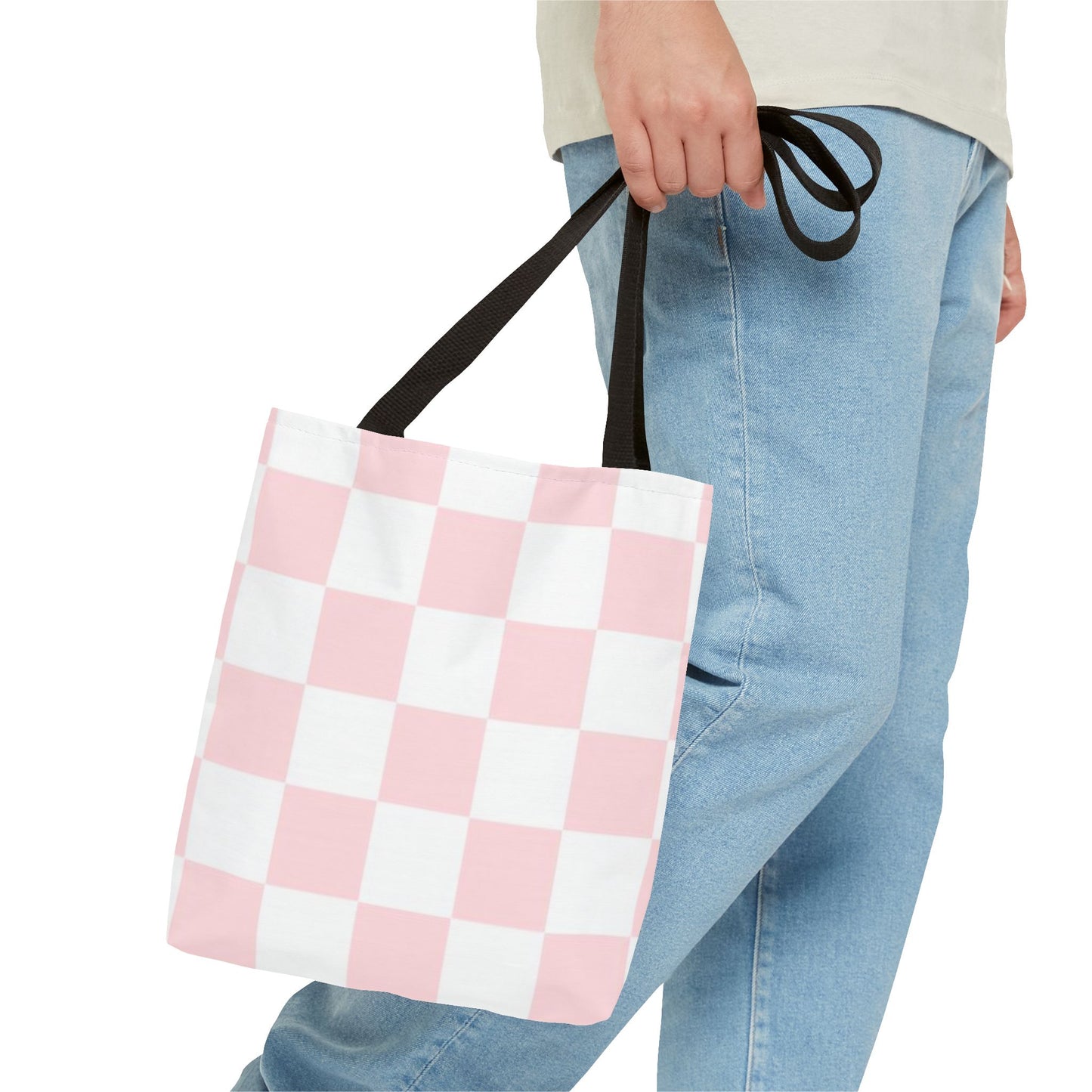 Pink And White Brand New Tote Bag (AOP)
