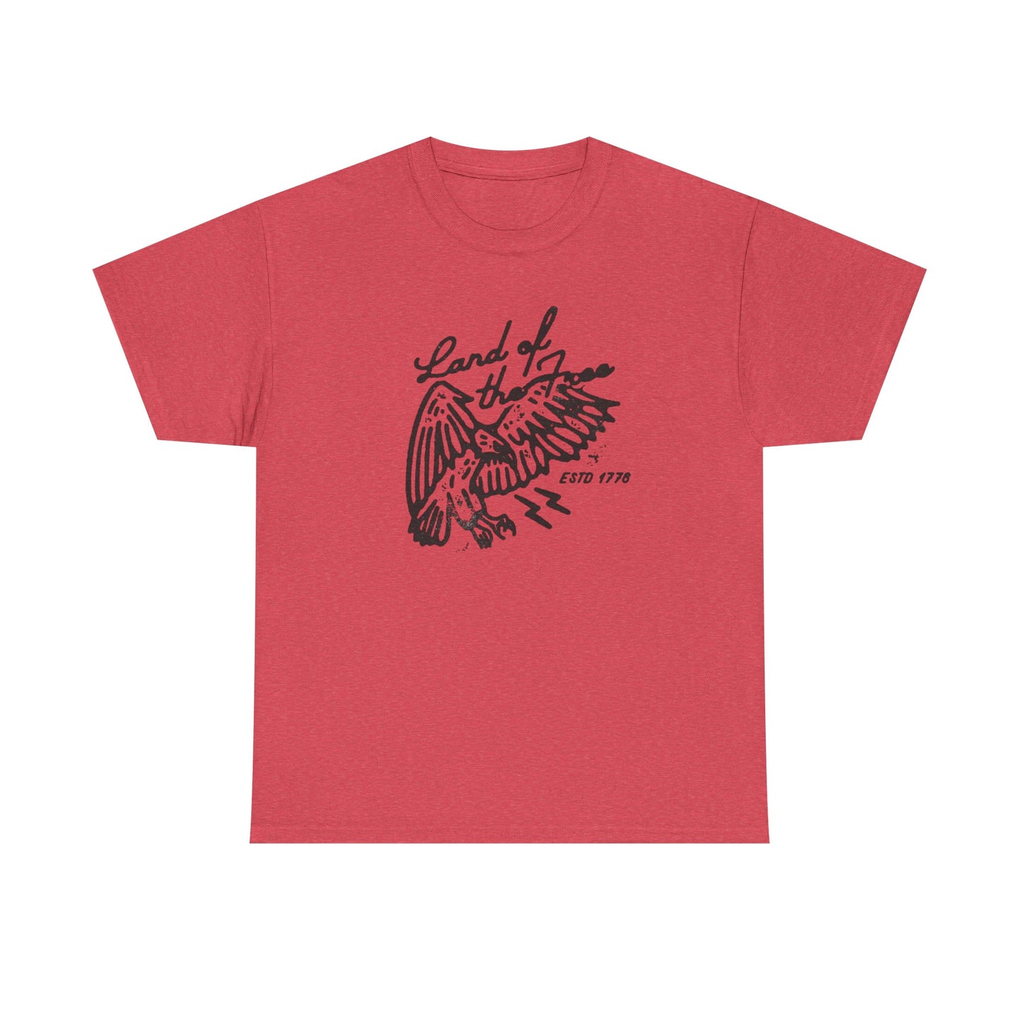 Land Of The Free 1776 Graphic T Shirt Unisex Heavy Cotton Tee Gift