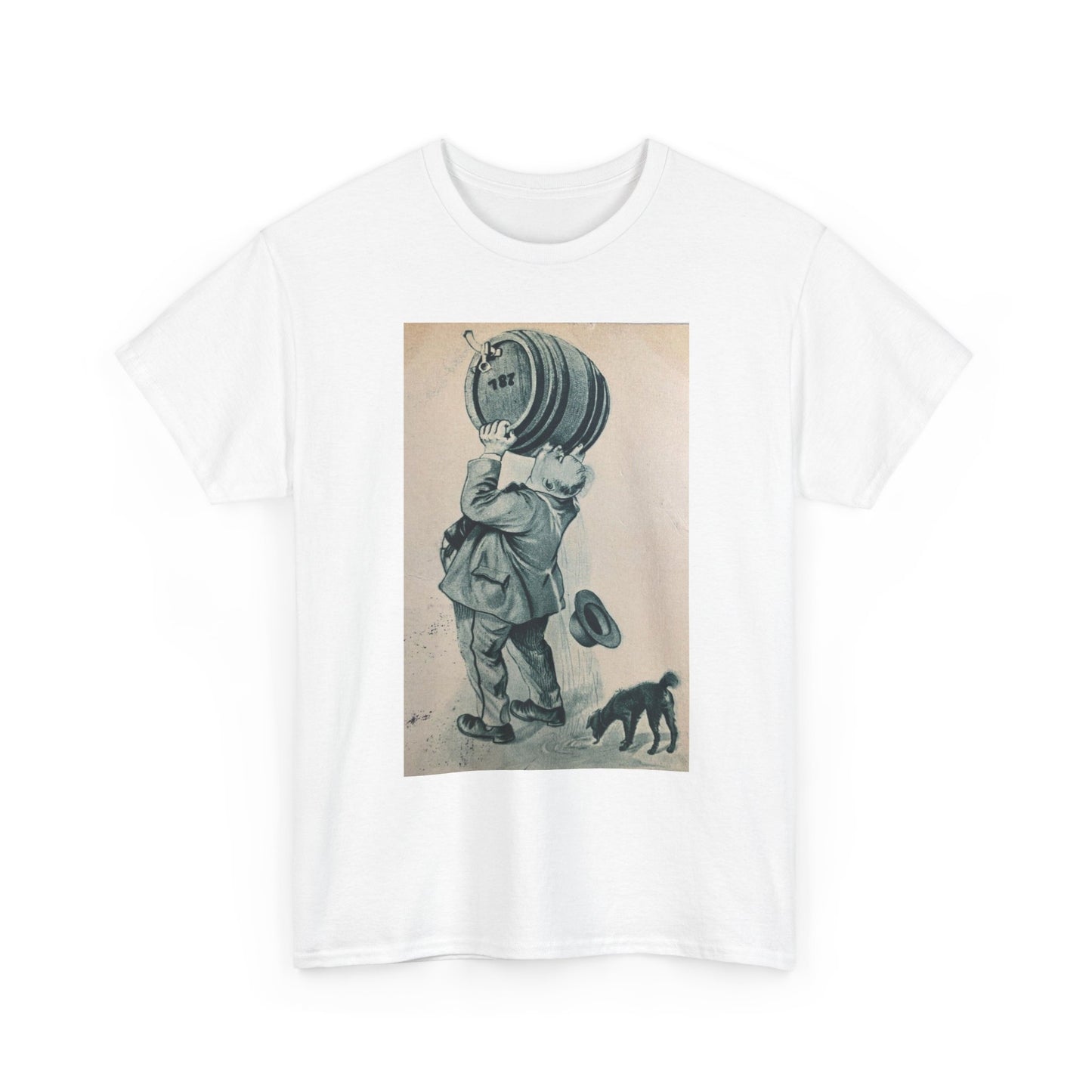 Funny Beer Keg Poster Retro T Shirt Unisex Heavy Cotton Tee Gift