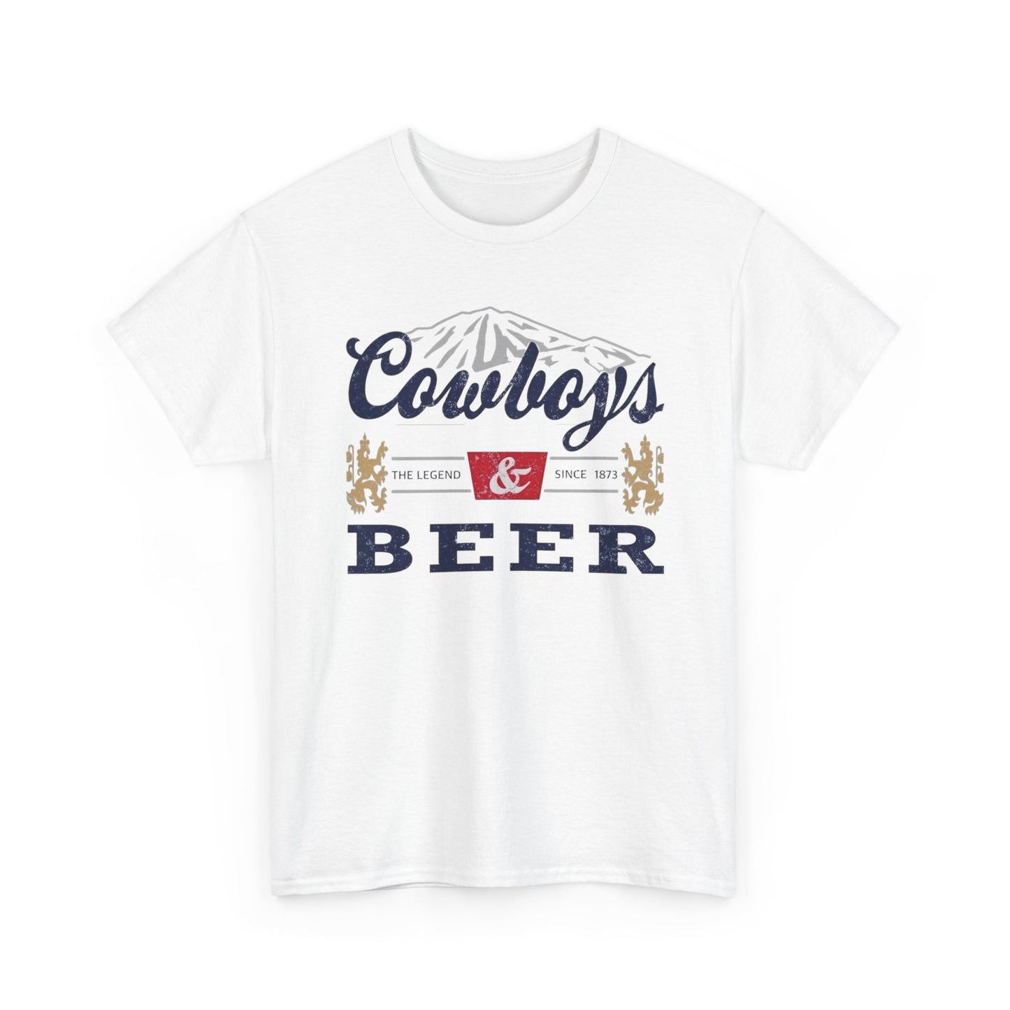 Cowboys And Beer Graphic T Shirt ALL SIZES Tee Unisex Heavy Cotton