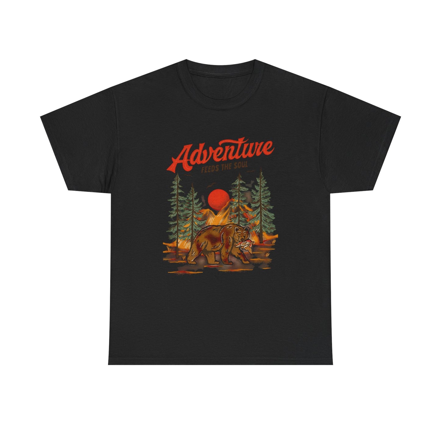 Adventure Feeds The Soul Graphic T Shirt Unisex Heavy Cotton Tee