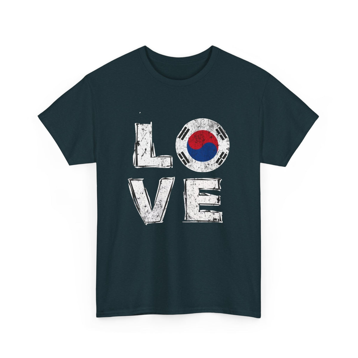 Love South Korea Graphic T Shirt Men's Heavy Cotton Tee