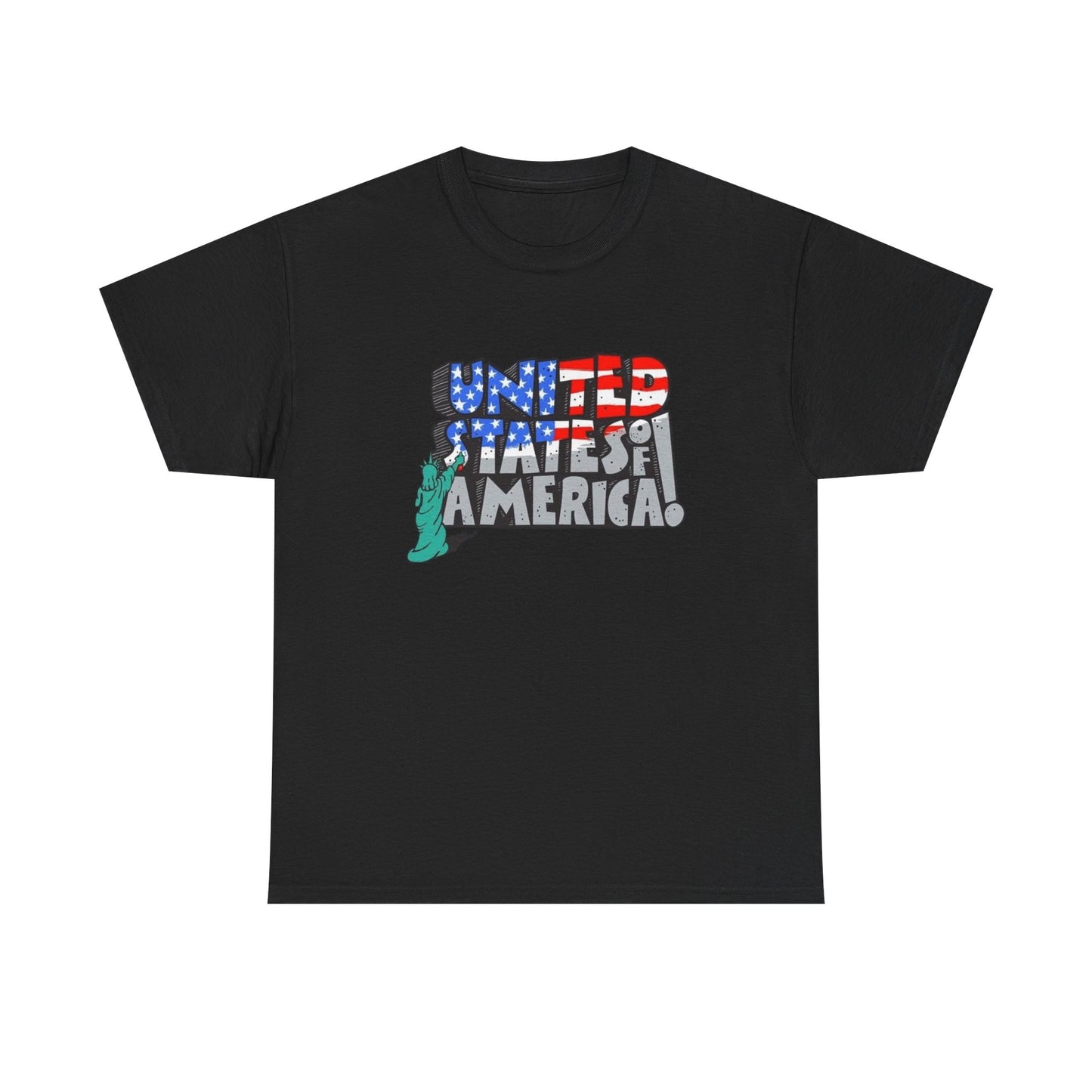 Statue Of Liberty USA Flag Graphic T Shirt Unisex NEW Heavy Cotton Tee