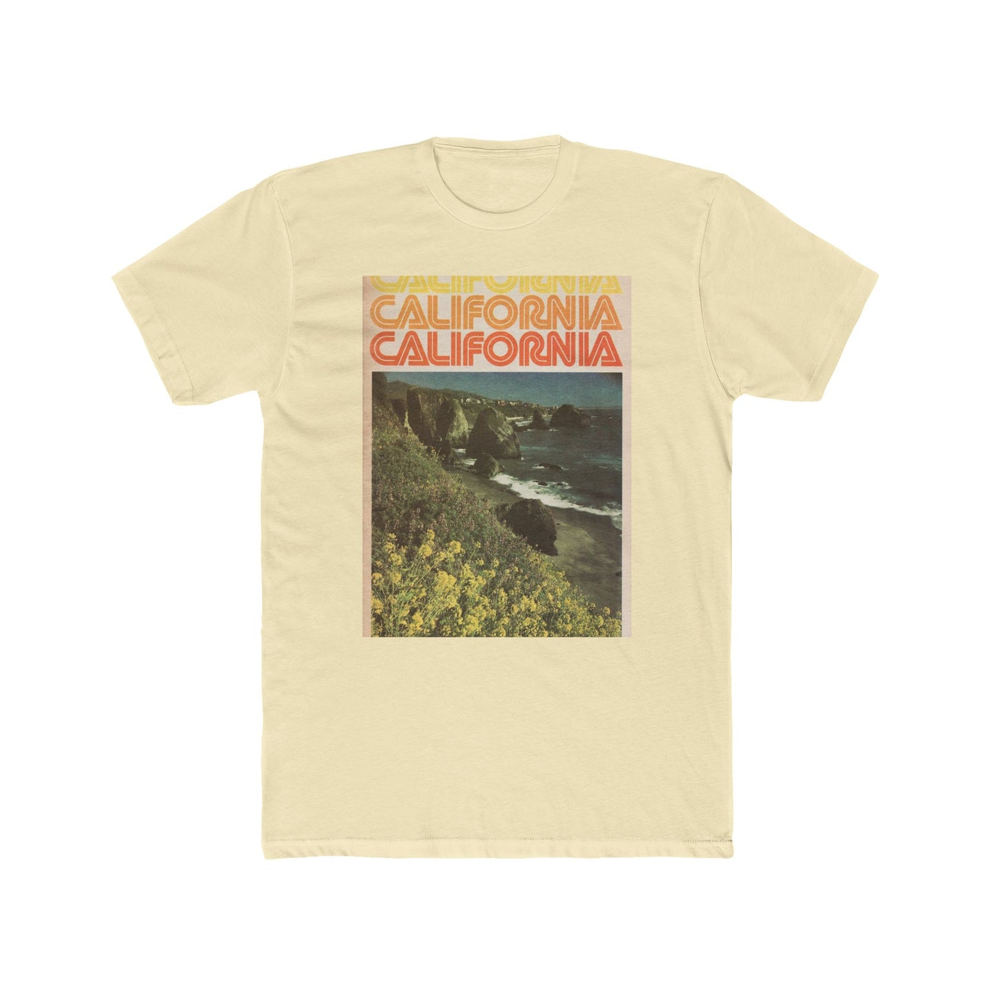 California vacation vintage graphic tee S-3XL retro Men's Cotton Crew Tee