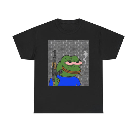 Toad Meme Weed AK T Shirt Funny Graphic Jokes Unisex Heavy Cotton Tee