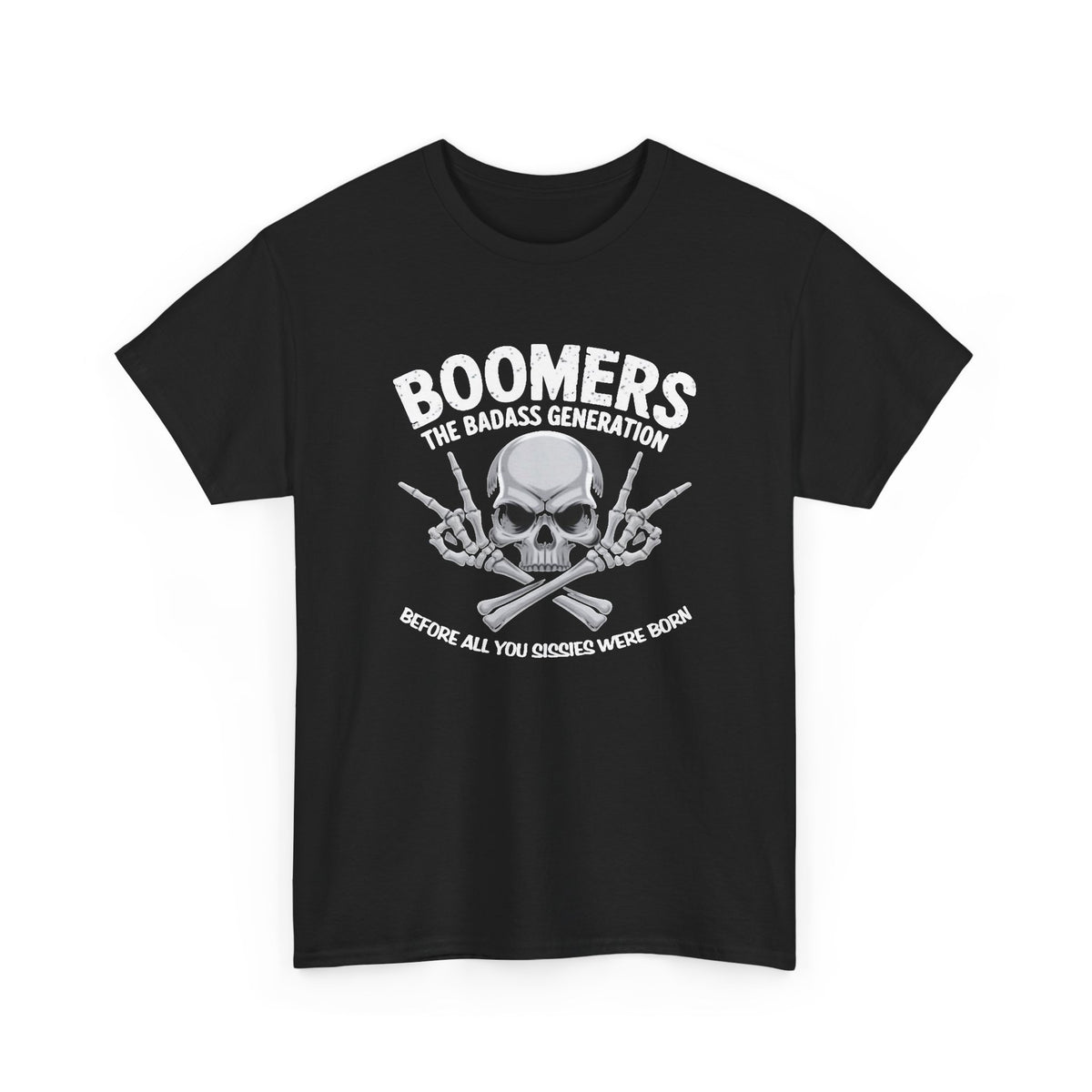 Boomers The Badass Generation Skull Graphic T-Shirt Men's Graphic Tee