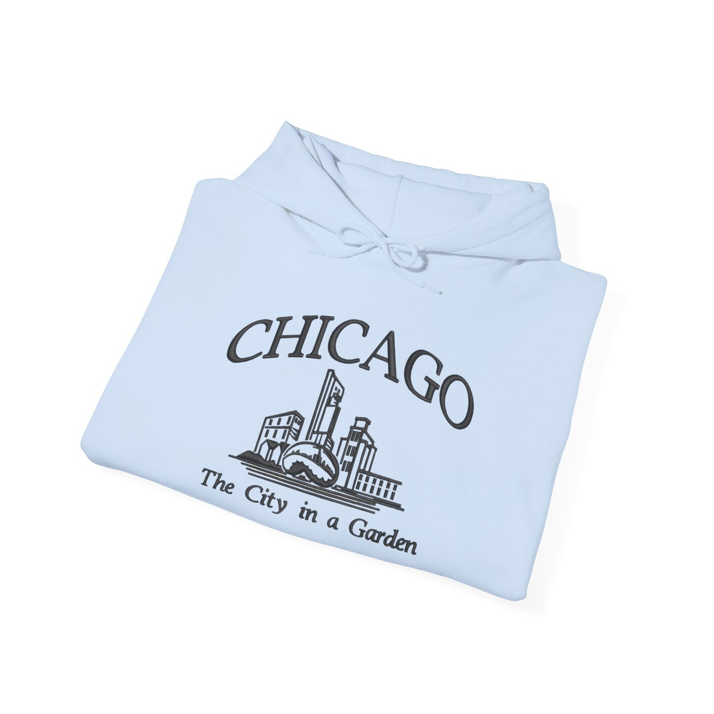 Chicago City In A Garden Graphic Hoodie Heavy Blend Sweatshirt NEW