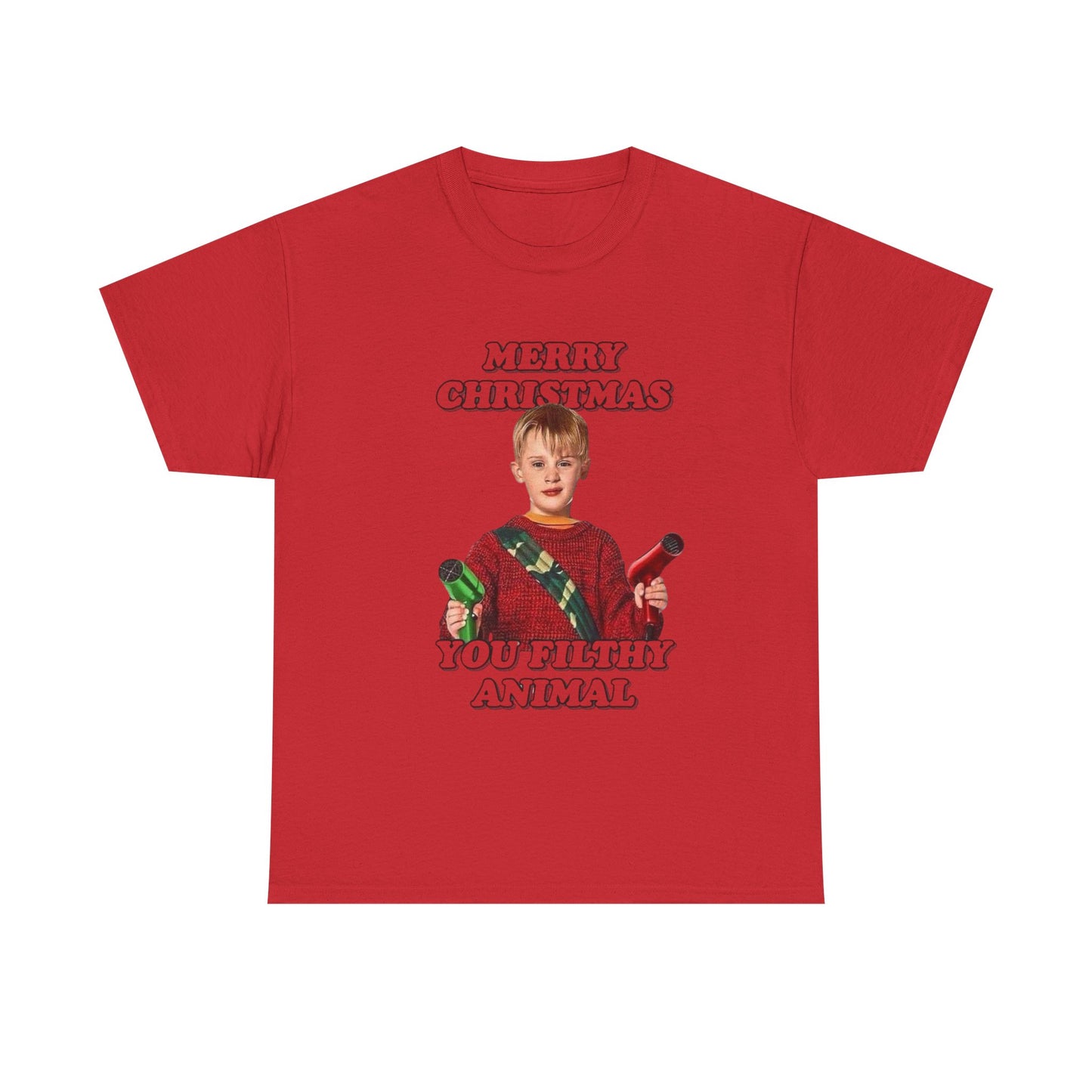 Merry Christmas You Filthy Animals Graphic T Shirt Home Alone Funny Tee