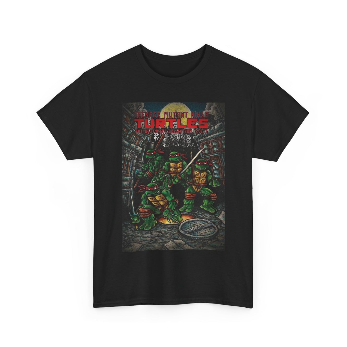 Ninja turtles T-shirt graphic gaming cartoon vintage retro Heavy Cotton Tee
