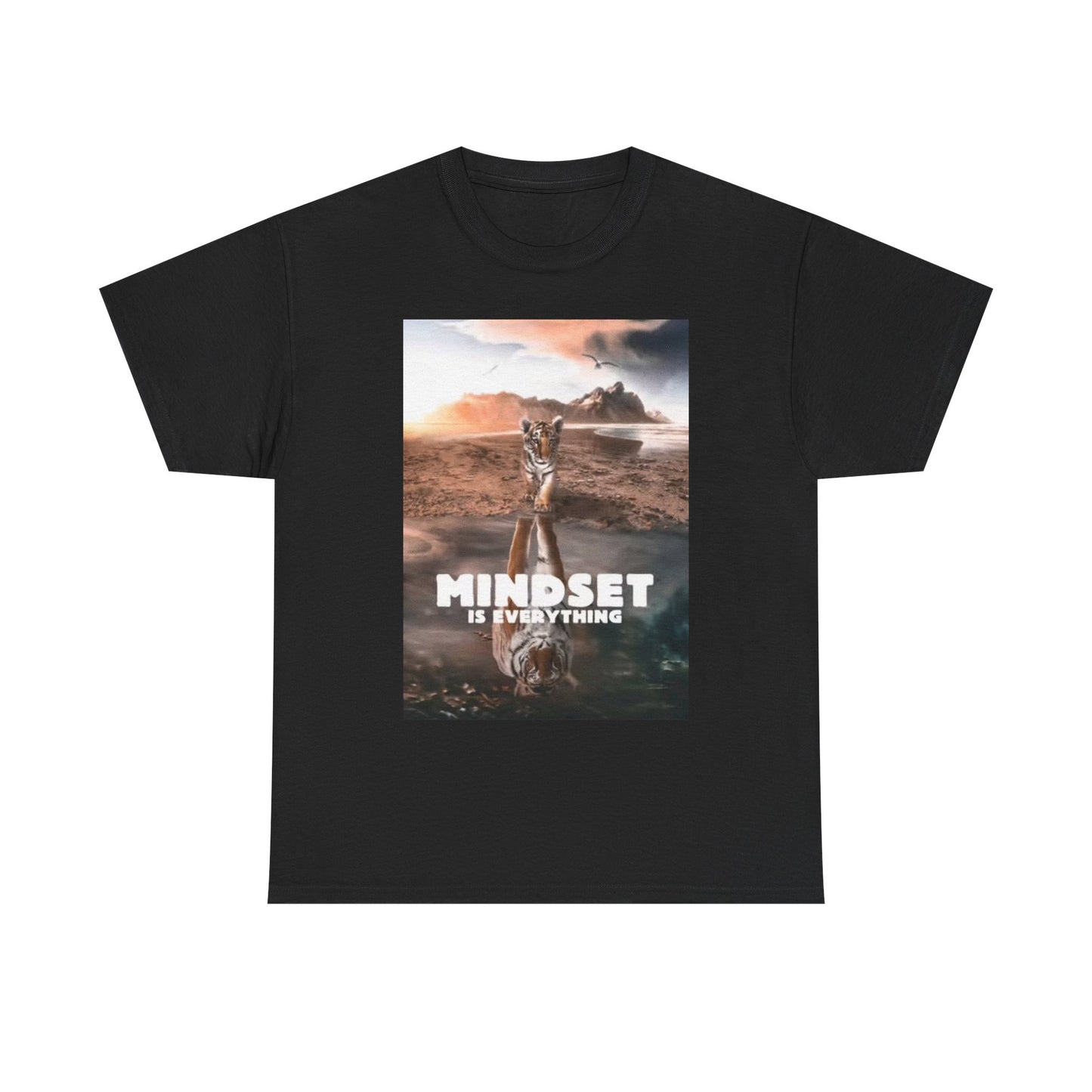 Mindset Is Everything Graphic T Shirt Tiger Art Unisex Heavy Cotton Tee