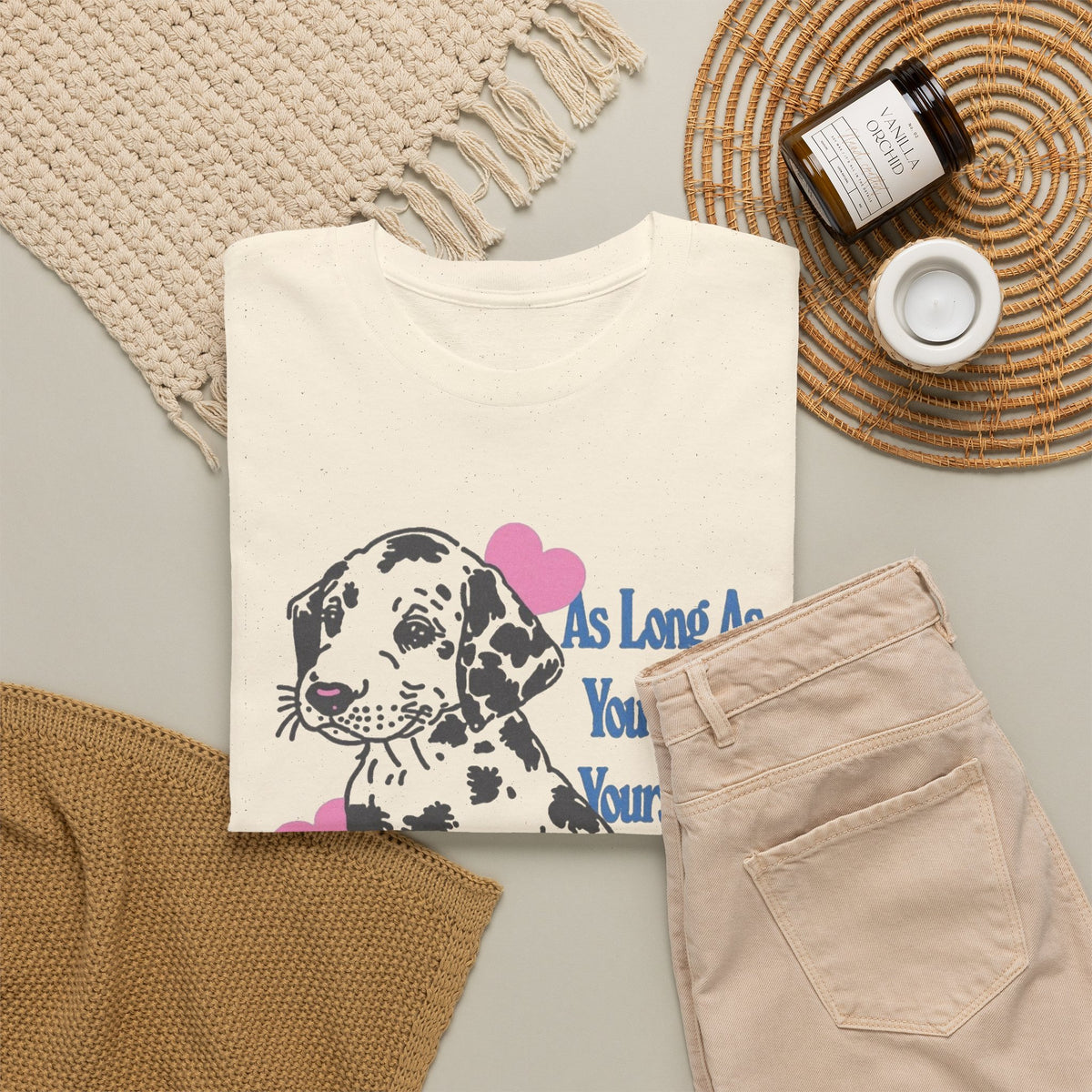 Dalmatian Puppy With Hearts T-Shirt, As Long As You Have Me Men's Graphic Tee