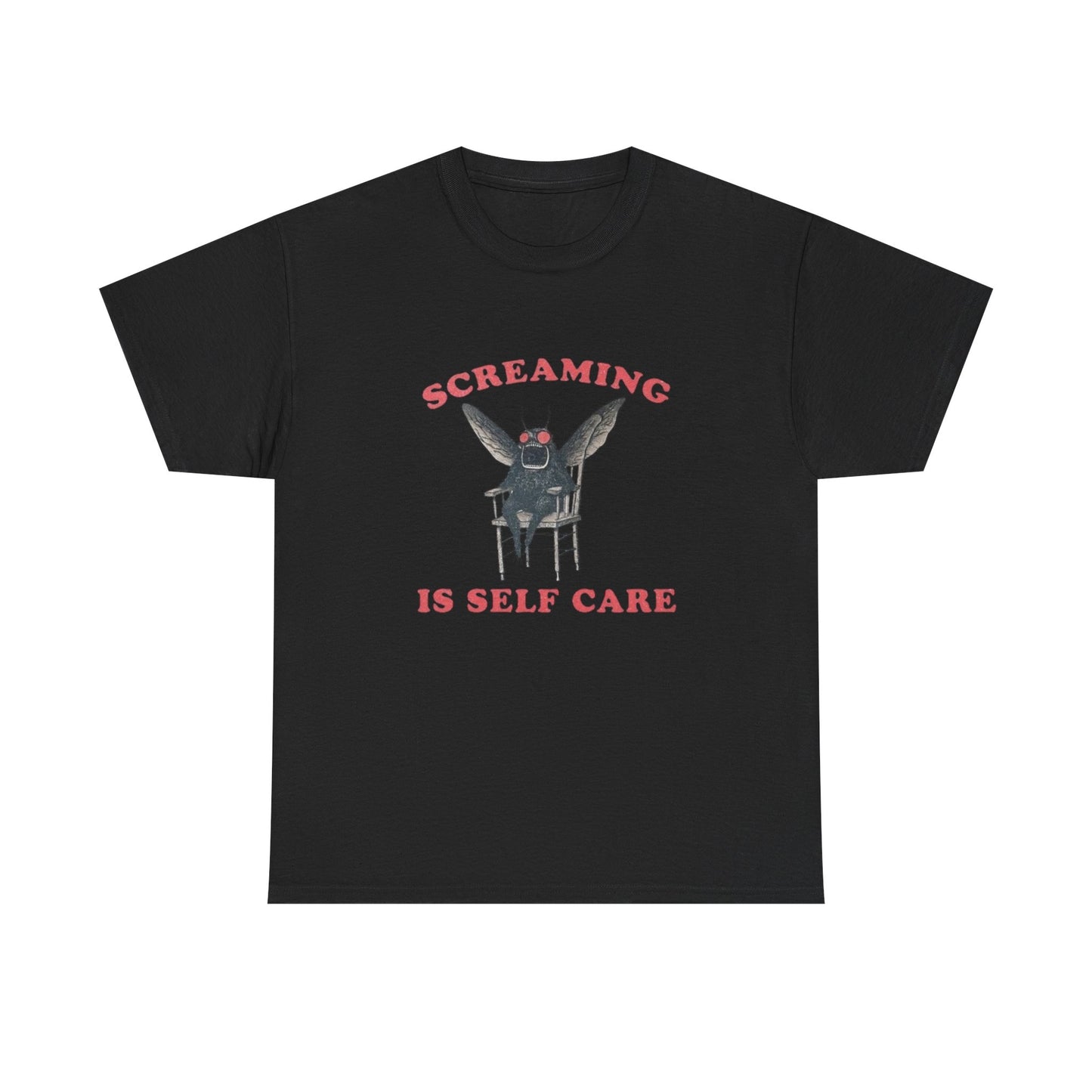 Screaming Is Self Care Funny Graphic T Shirt NEW Heavy Cotton Tee
