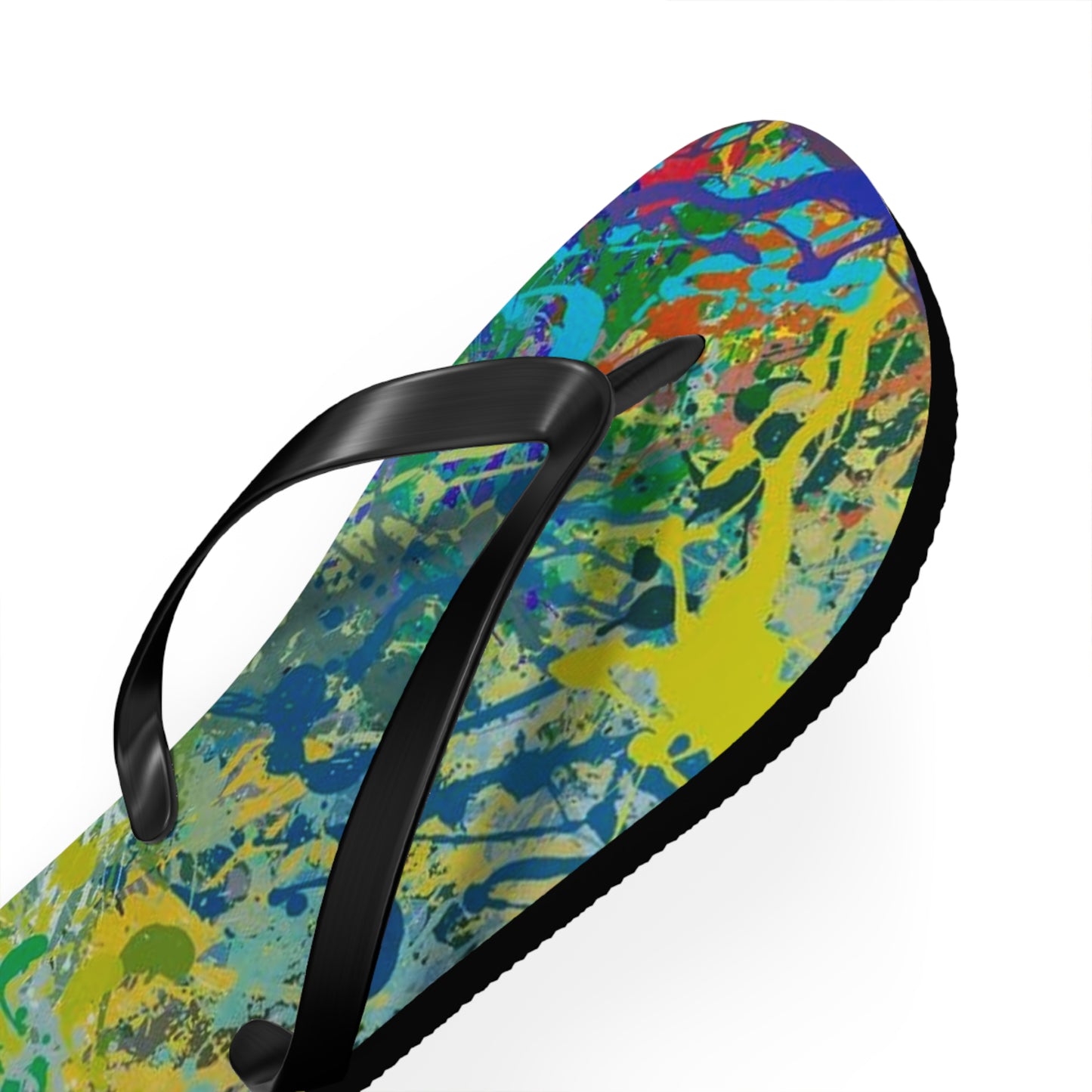 Paint Splatter Beach Sandals, Slides for Summer, Flip Flops, Water Resistant