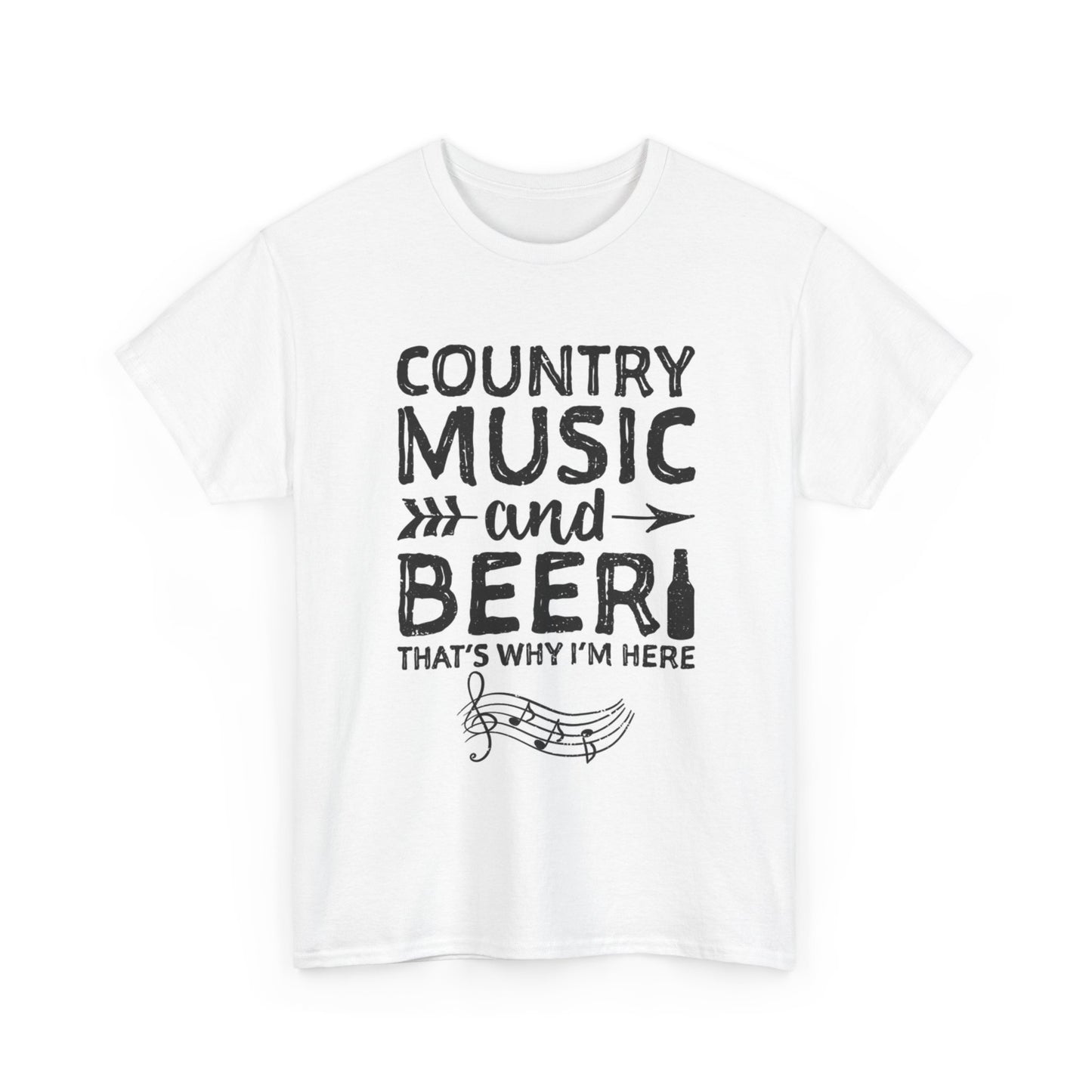 Country Music and Beer Tshirt Retro Comfy Unisex Heavy Cotton Tee