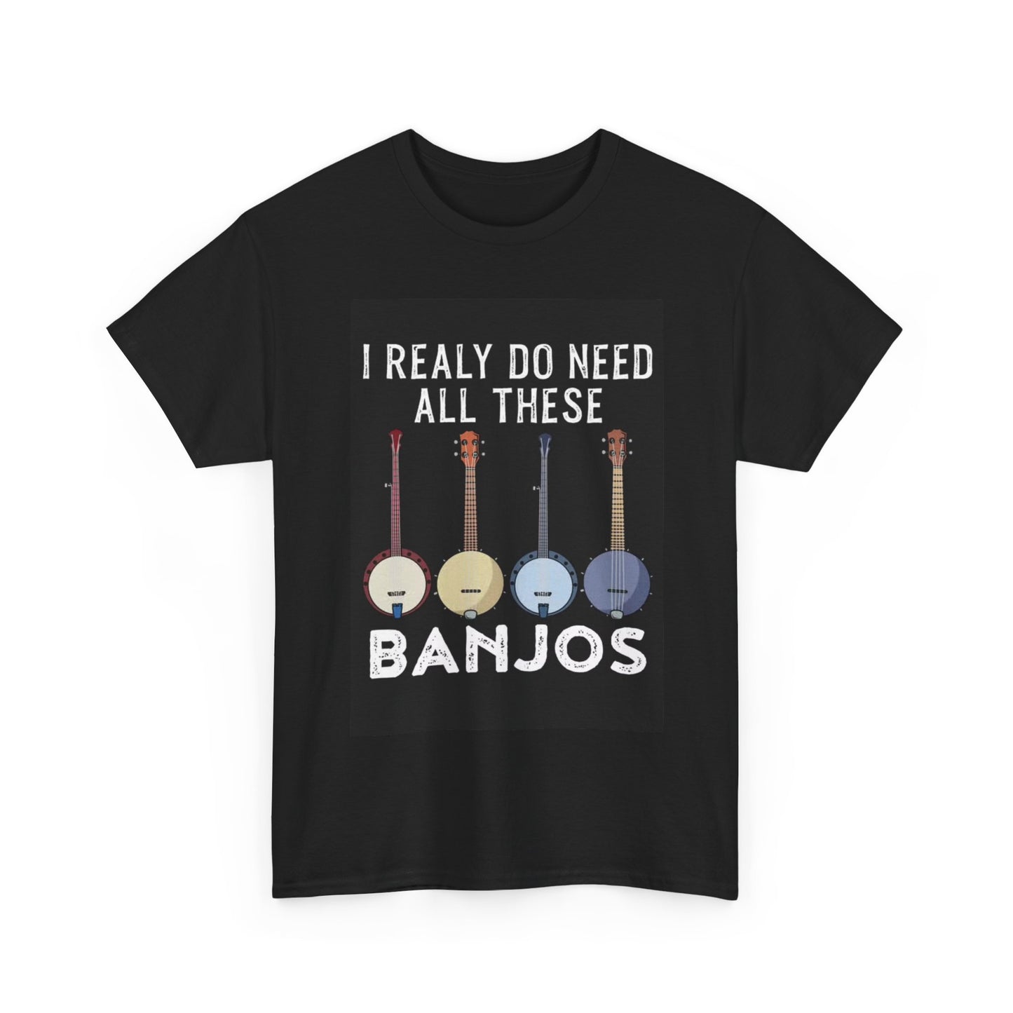 Banjo Collecting Tshirt I Need These Bluegrass Country Unisex Heavy Cotton Tee