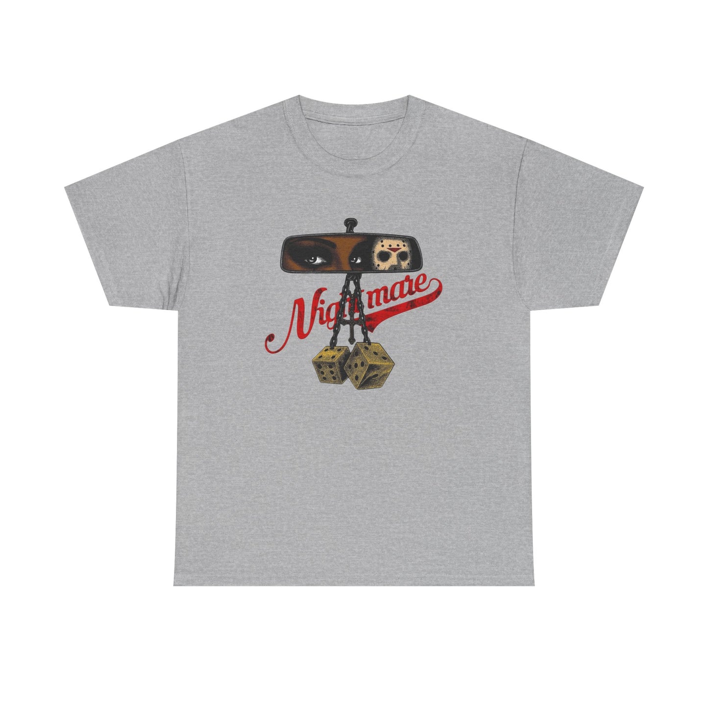 Nightmare Rearview Mirror Graphic T Shirt Unisex Heavy Cotton Tee