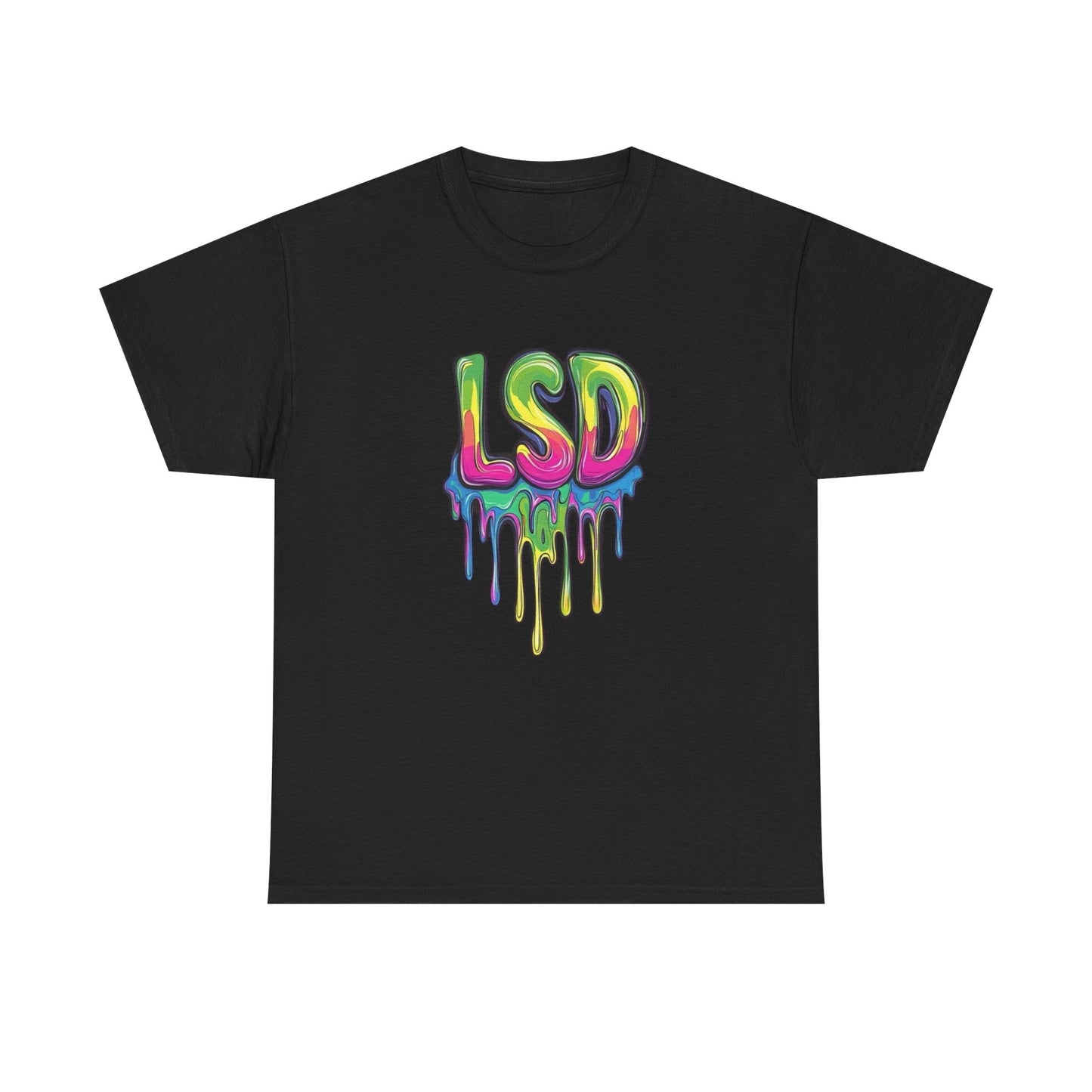 LSD Trippy Neon Graphic T Shirt Unisex Heavy Cotton Tee