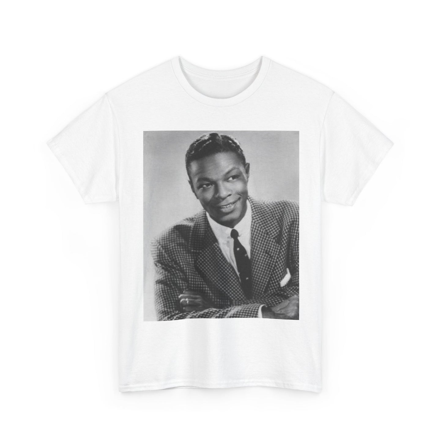 Nat King Cole Tshirt Vintage Head shot retro Unisex Heavy Cotton Tee