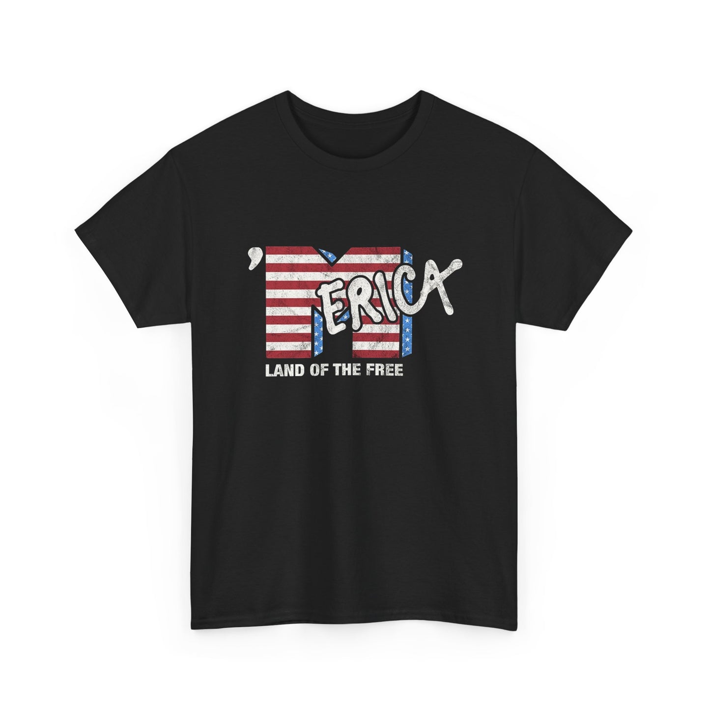 MERICA Land Of The Free USA Graphic T Shirt NEW Unisex Heavy Cotton Tee