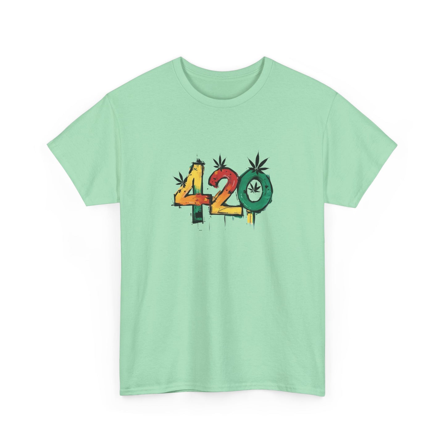 420 Rasta Pot Graphic T Shirt Unisex Heavy Cotton Tee