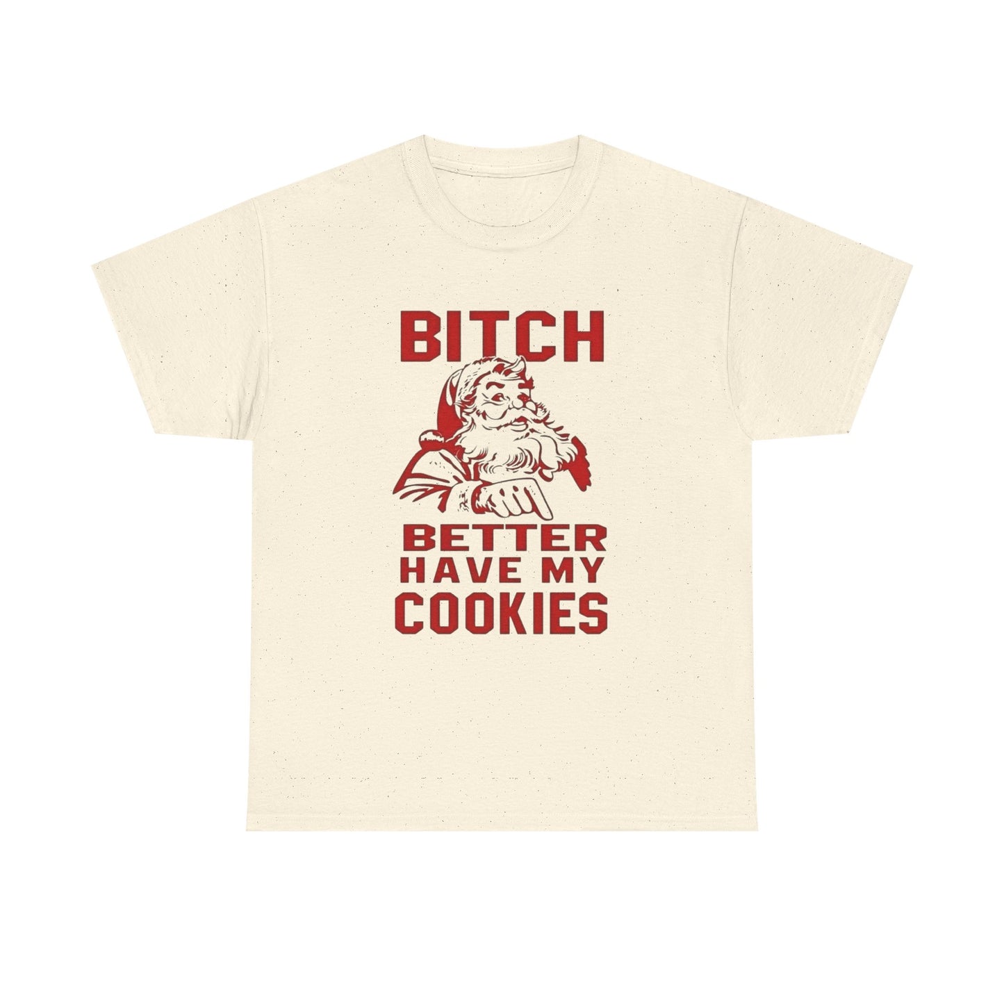 Santa Hilarious Cookies Jokes Christmas Graphic T Shirt Unisex Heavy Cotton Tee