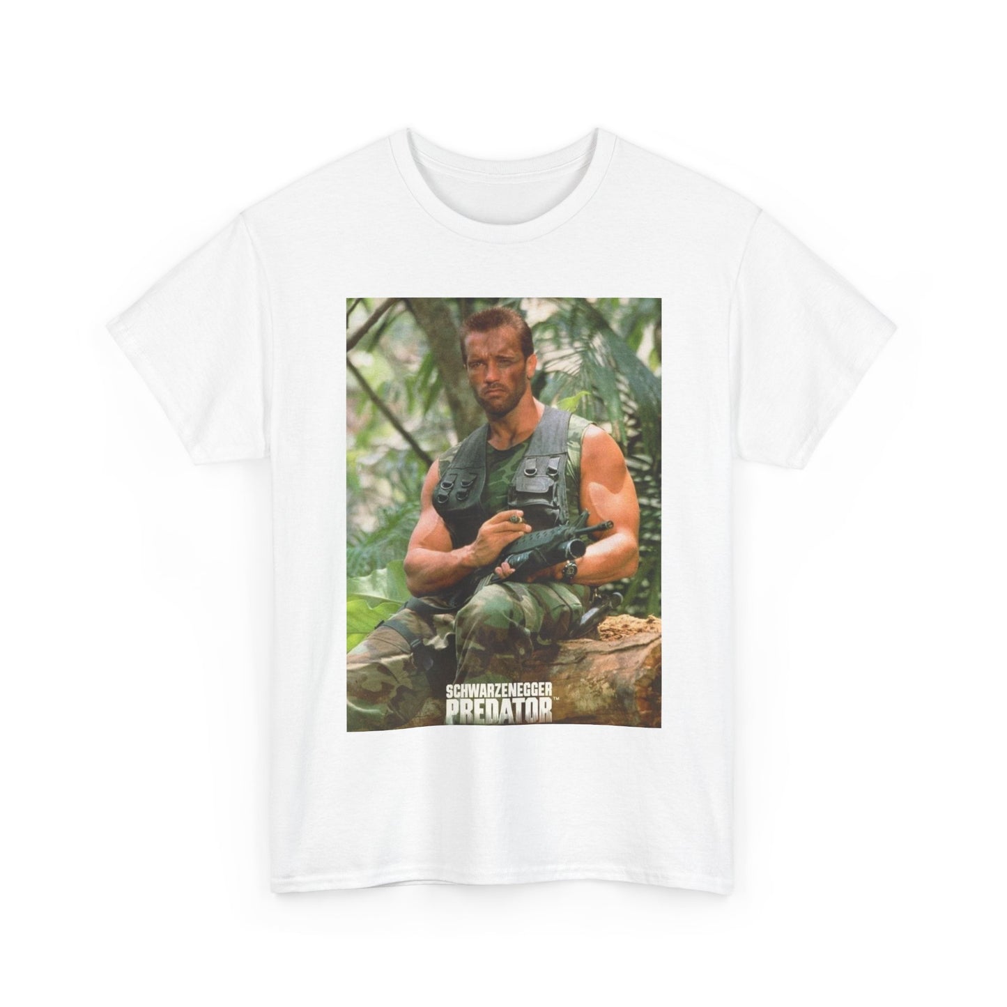 Predator Tshirt Vintage 80s Movies Graphic Arnold Aliens Unisex Heavy Cotton Tee