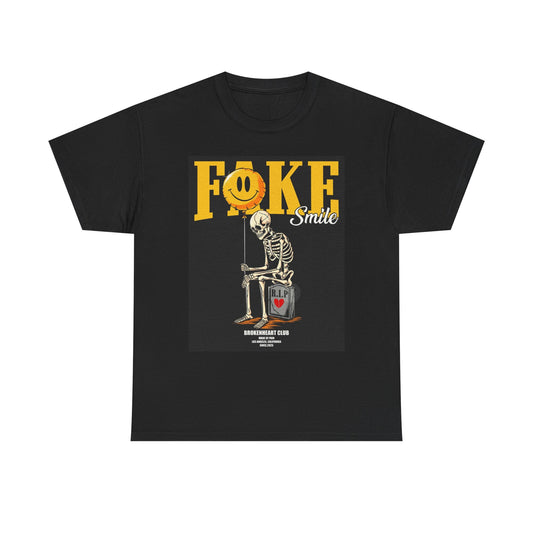 Fake Smile Graphic T Shirt Streetwear Apparel Unisex Heavy Cotton Tee
