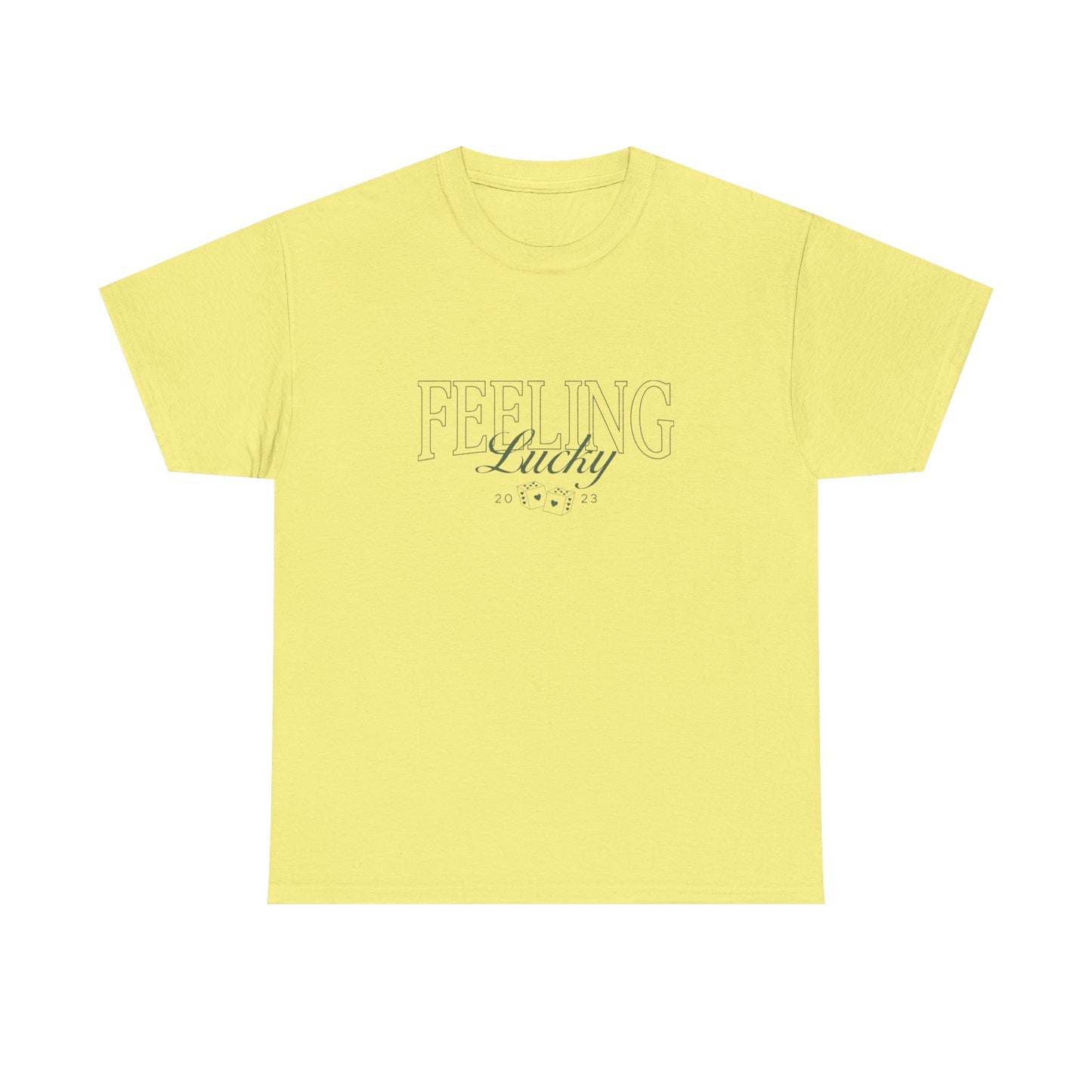 Feeling Lucky Graphic T Shirt NEW Unisex Heavy Cotton Tee